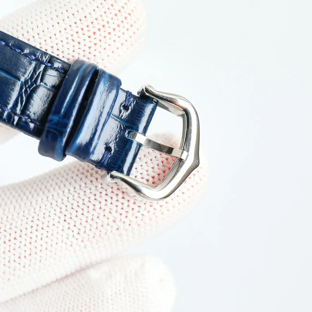Cartier 蓝色 玫瑰金 牛皮 手表 经典腕表款