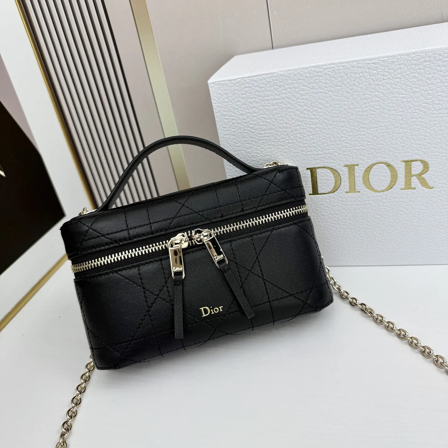 Black Cosmetic Pouch Leather