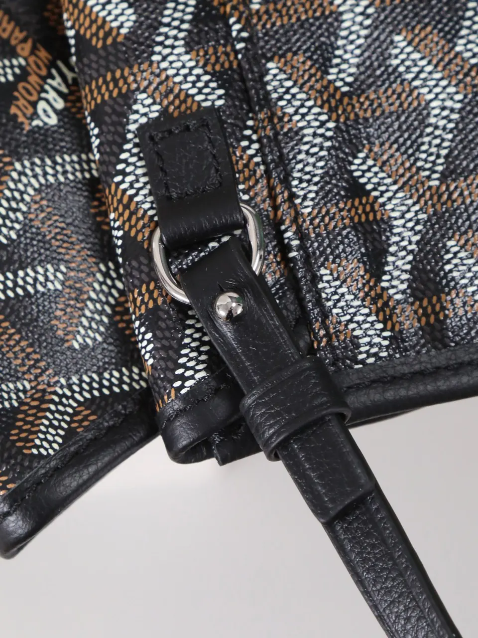 Goyard Black Hobo Shoulder Bag Vintage Canvas