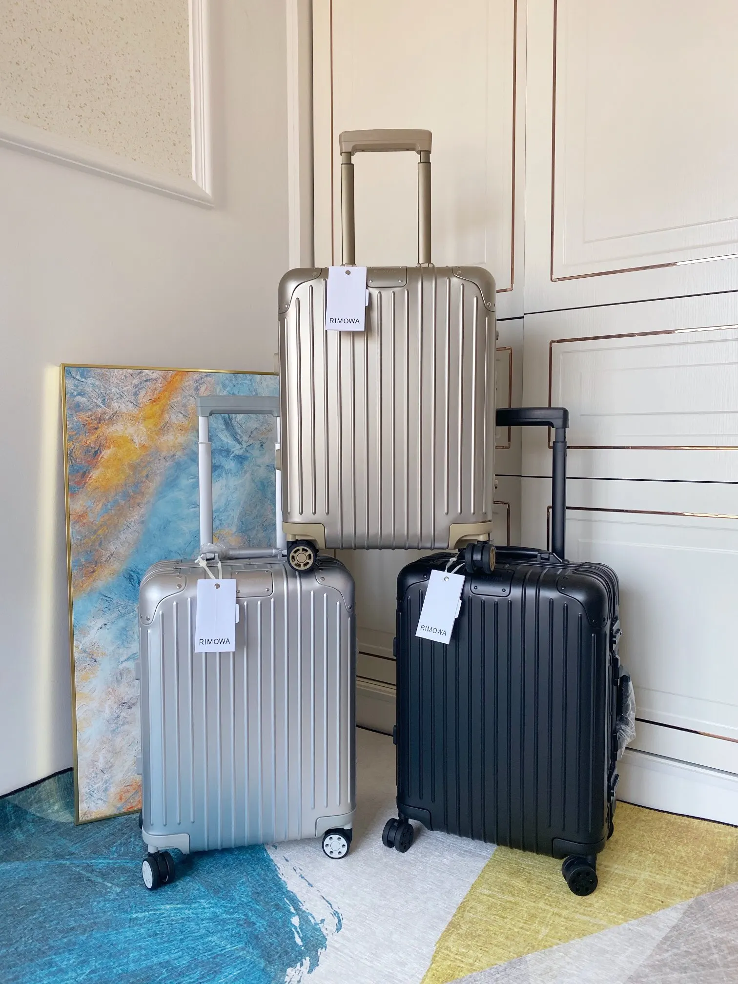 Black Blue Suitcase Travel Lightweight
