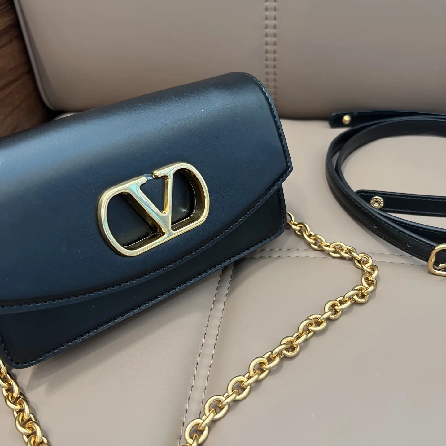 Gold Chain Bag Leather