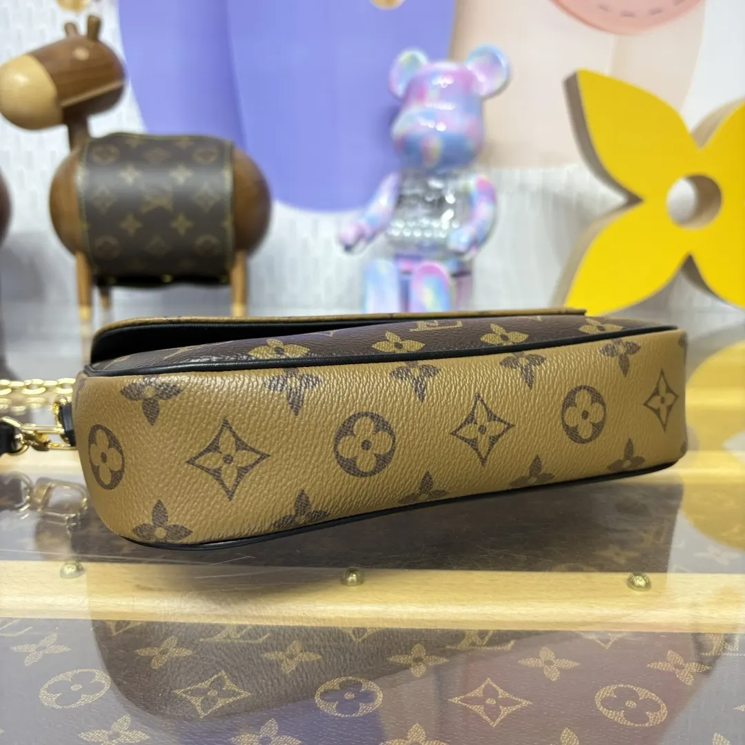 老花 帆布 老花 黄花 Wallet 链条包 精致链条款