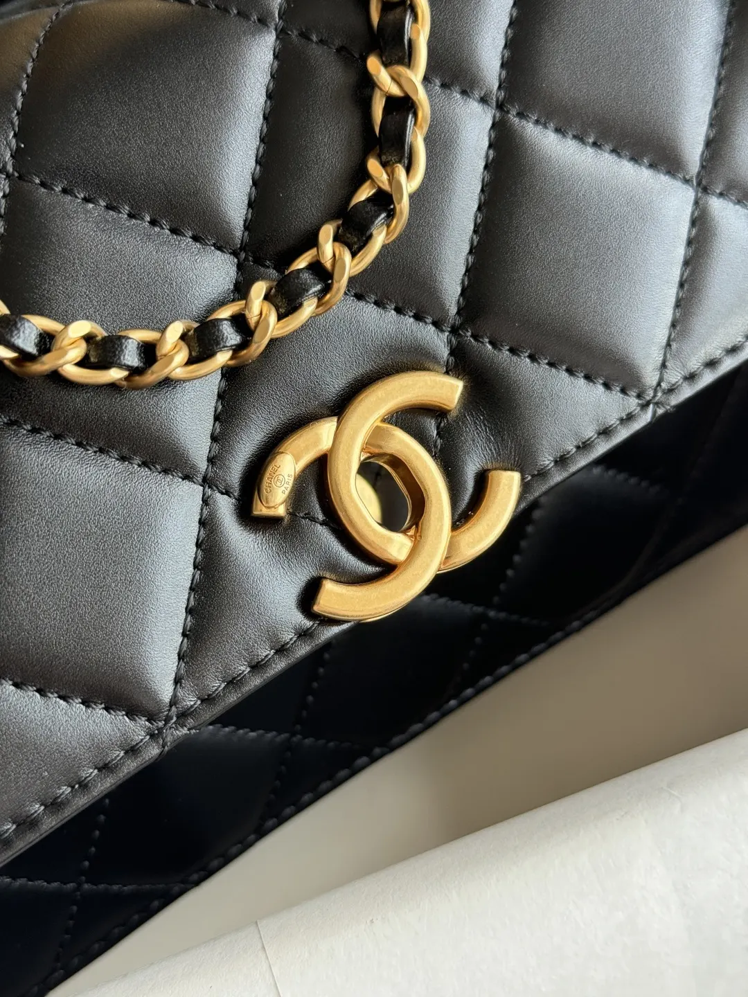 Gold Chain Bag Leather
