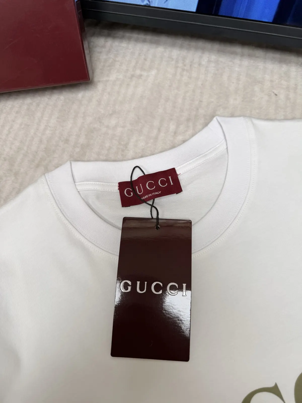 Gucci White Print Short Sleeve T-Shirt