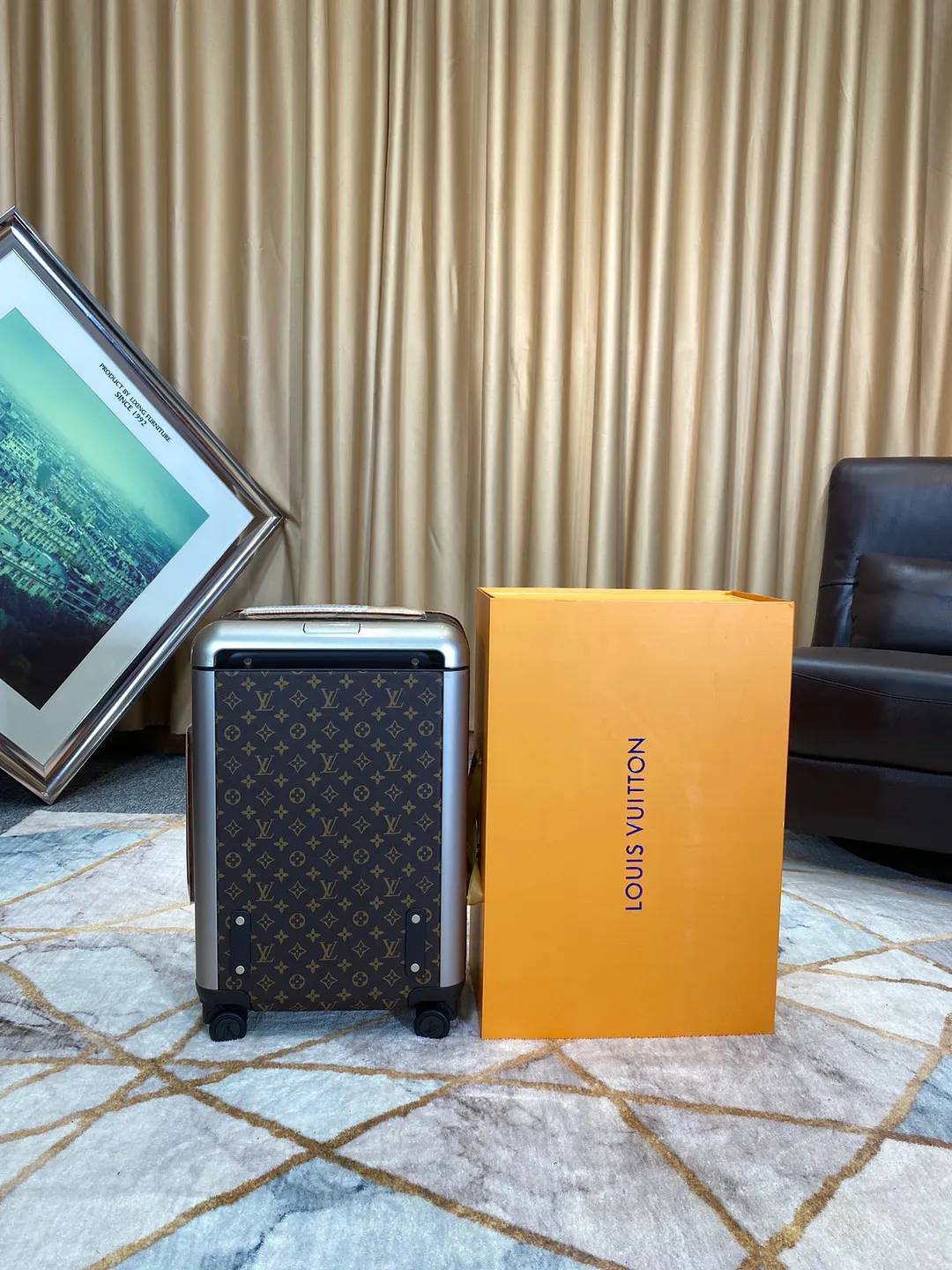 Louis Vuitton Suitcase Travel Lightweight Leather Four-Wheel