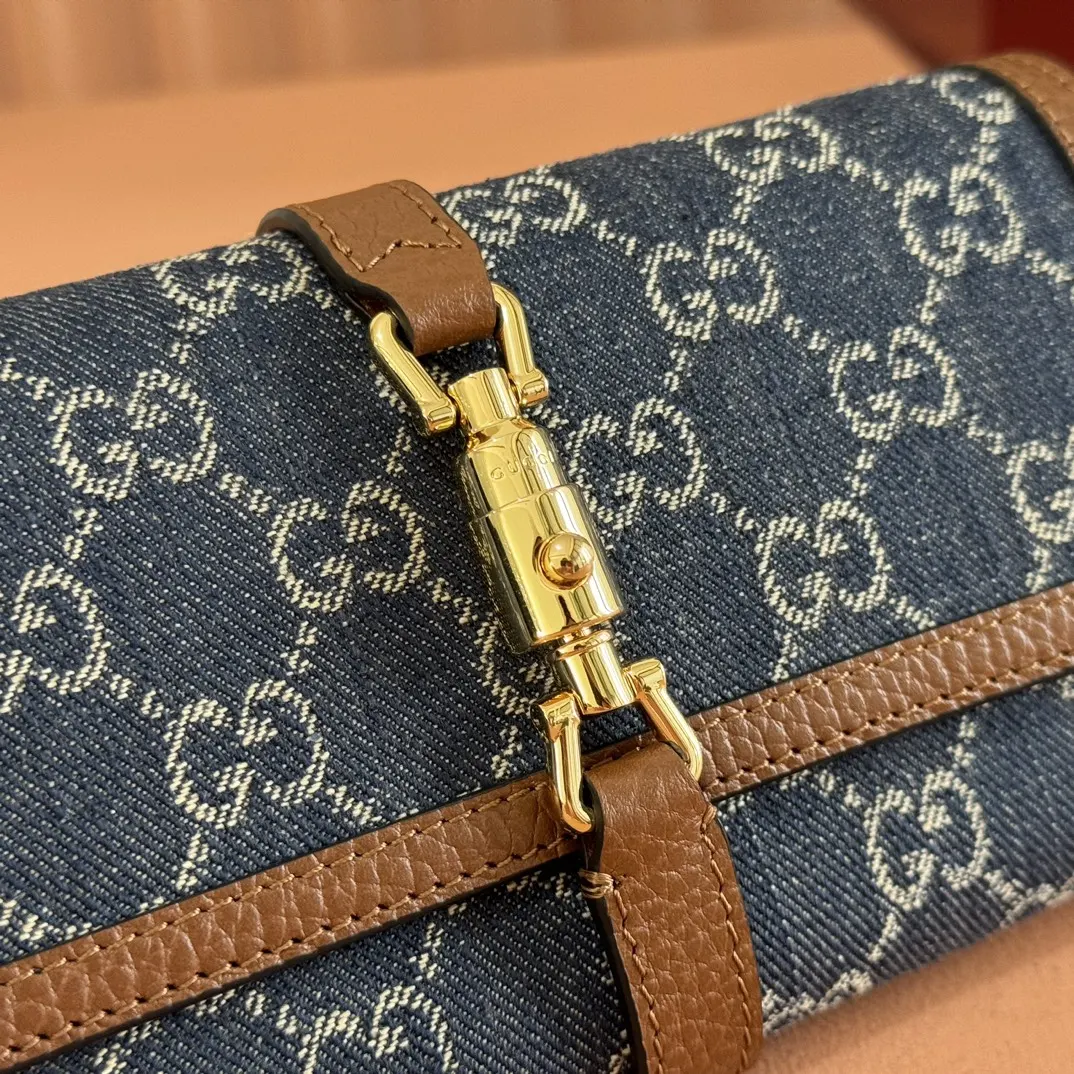 Jackie 金色 牛仔 丹宁 链条包 精致链条款