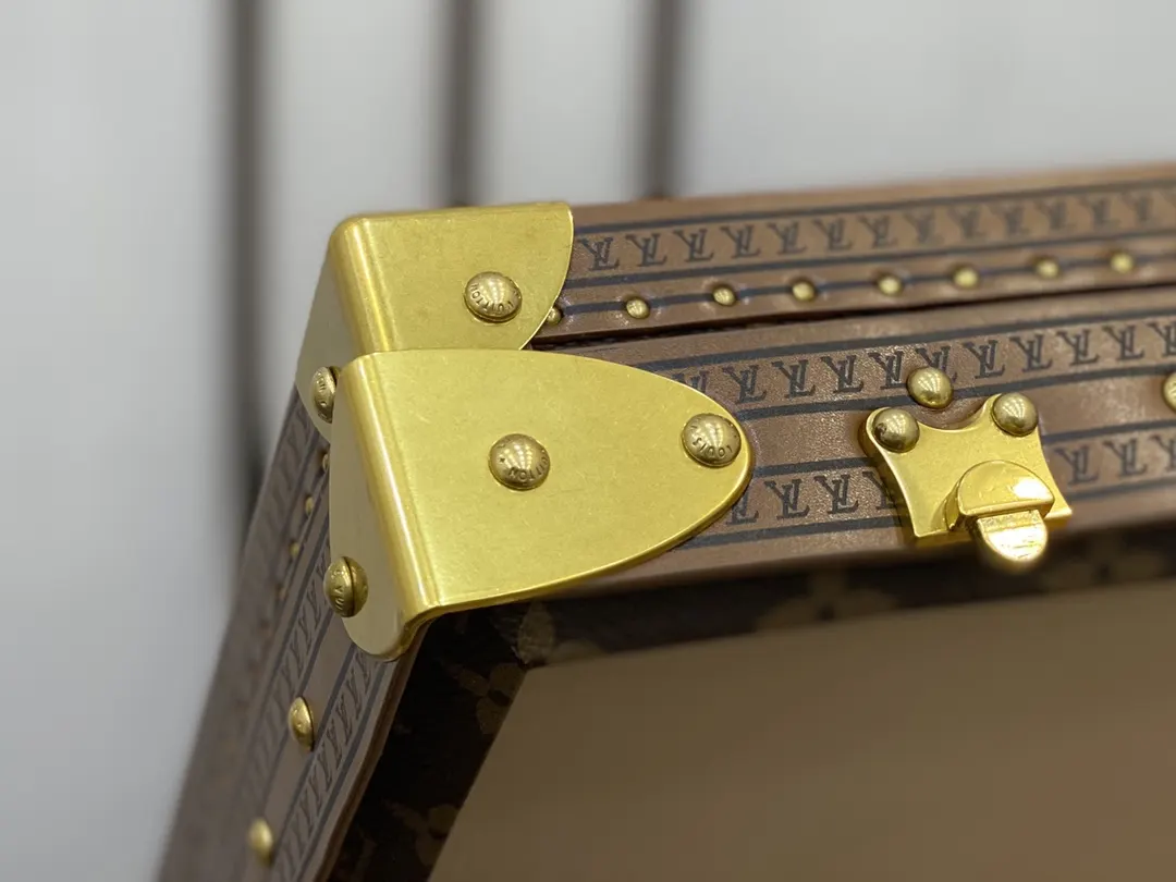 Louis Vuitton Gold Suitcase Travel Lightweight Canvas
