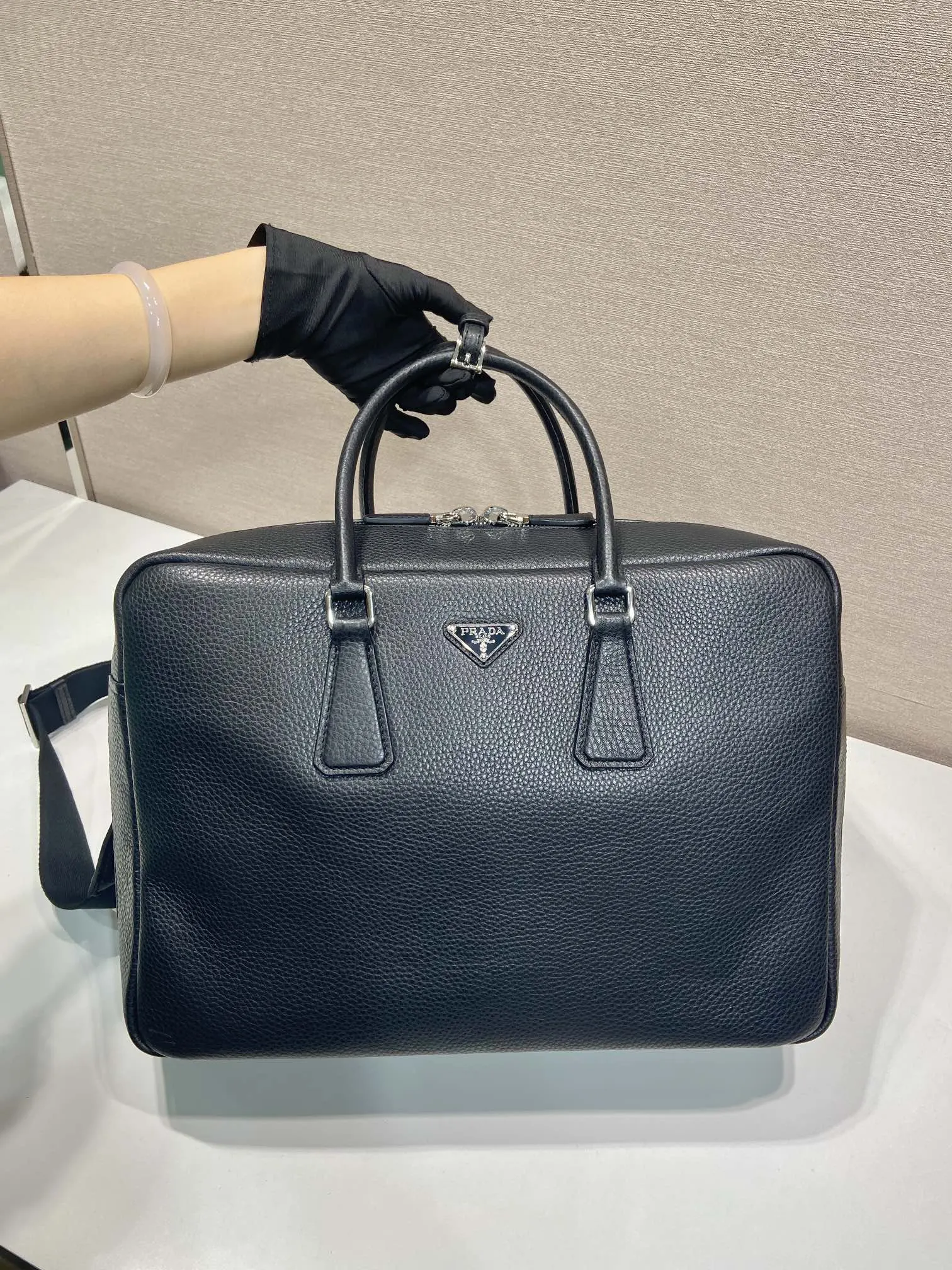 牛皮 一条可调式可拆卸编织饰带肩带 公文包 商务通勤款