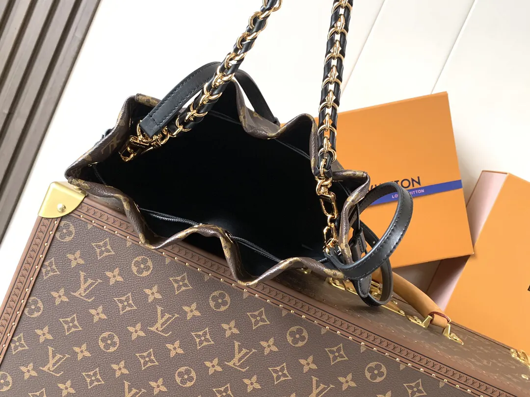 Gold Monogram Chain Bag Leather