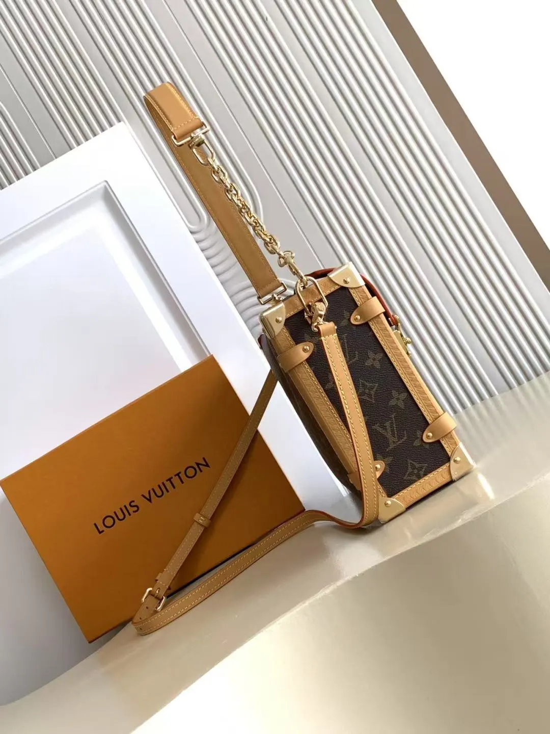 Monogram Chain Bag Leather