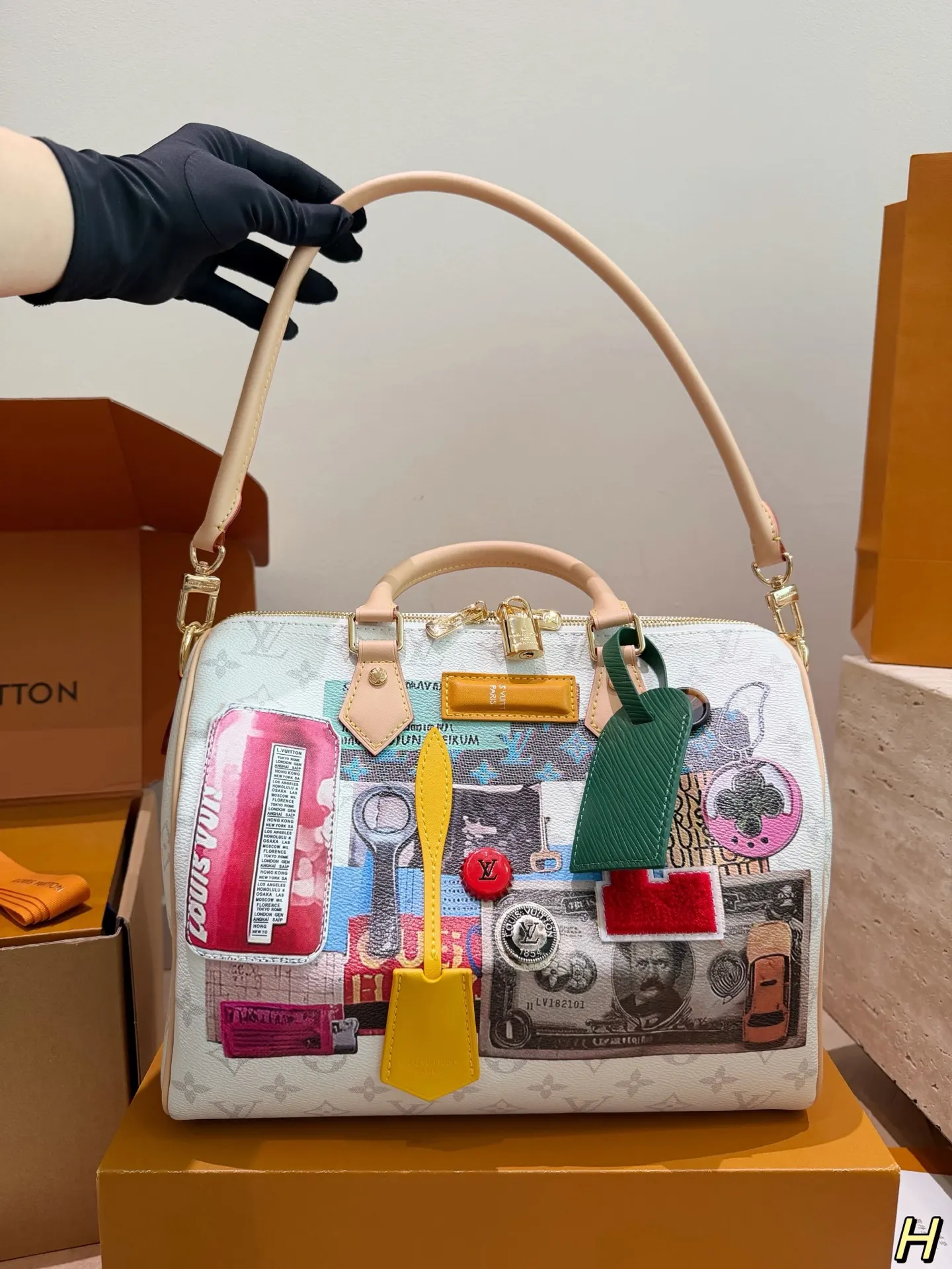 Louis Vuitton Speedy 米色 Monogram 手提包