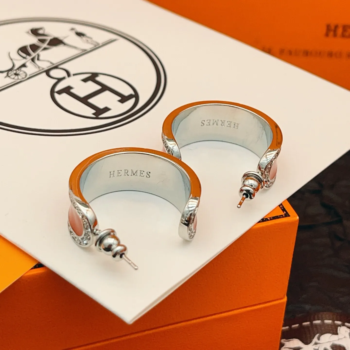 Hermès Silver Accessories Fine Earrings