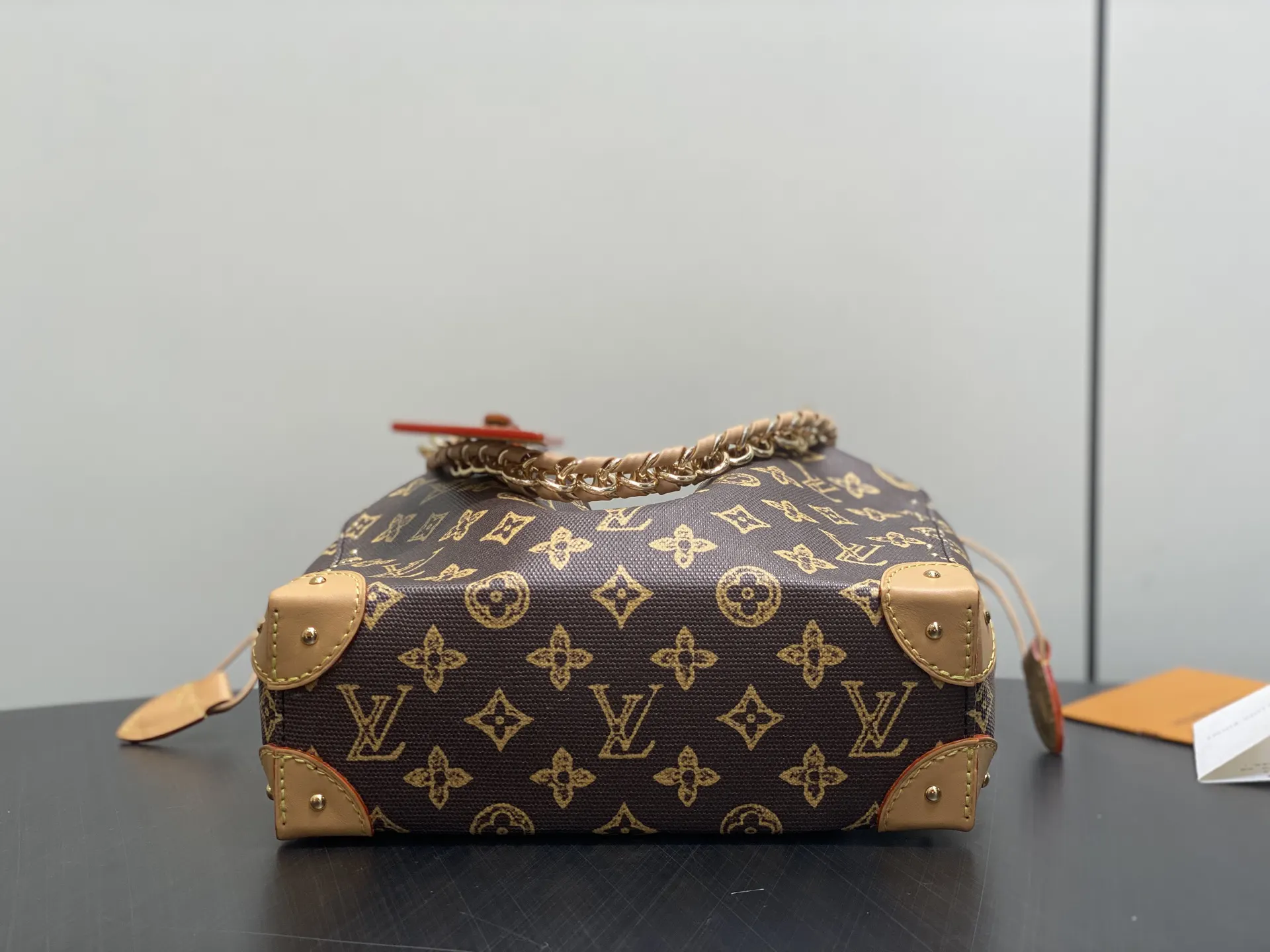 LV 棕色 老花 帆布 精品 老花棕色 链条水桶包 NOÉ TR 链条包 精致链条款