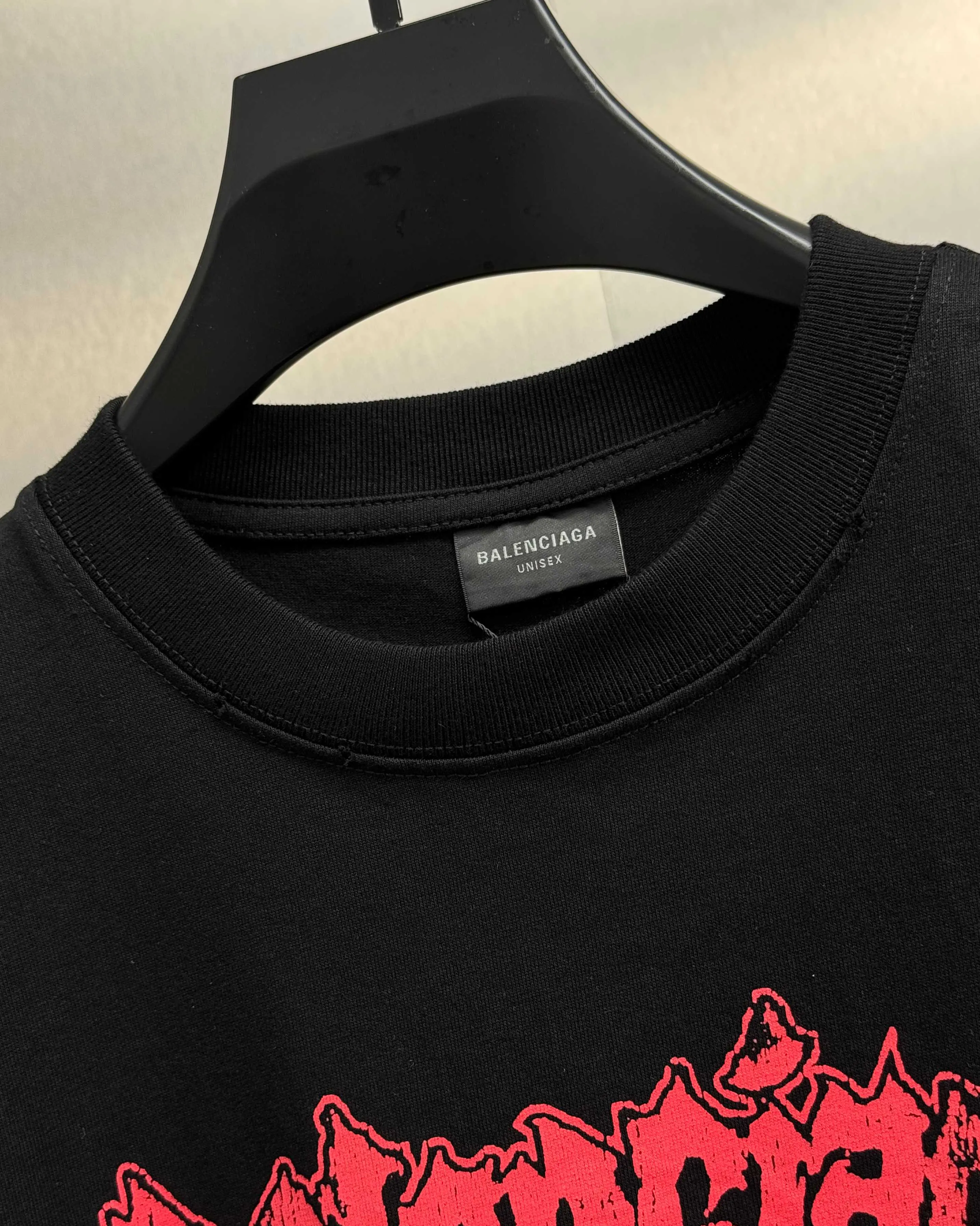 Balenciaga Black Cotton Short Sleeve T-Shirt Loose