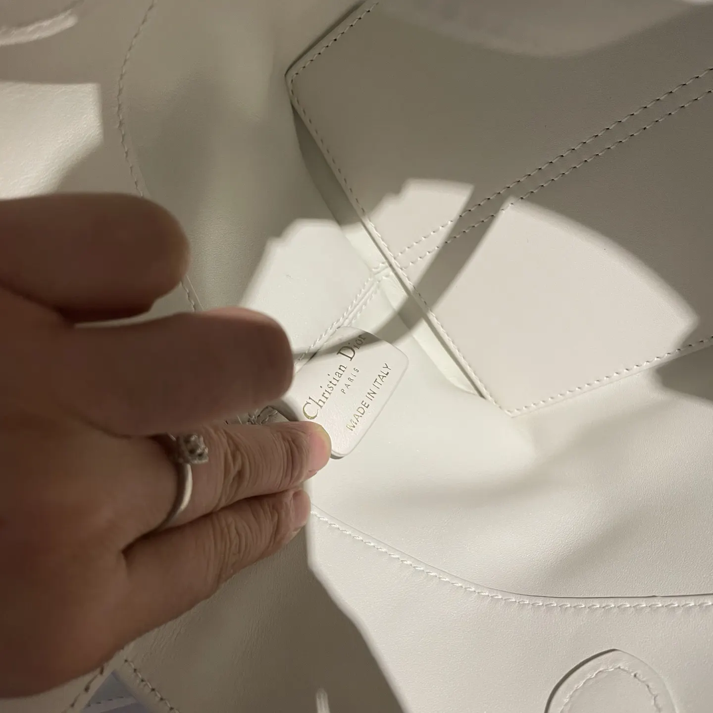Dior White Bucket Bag Casual Leather