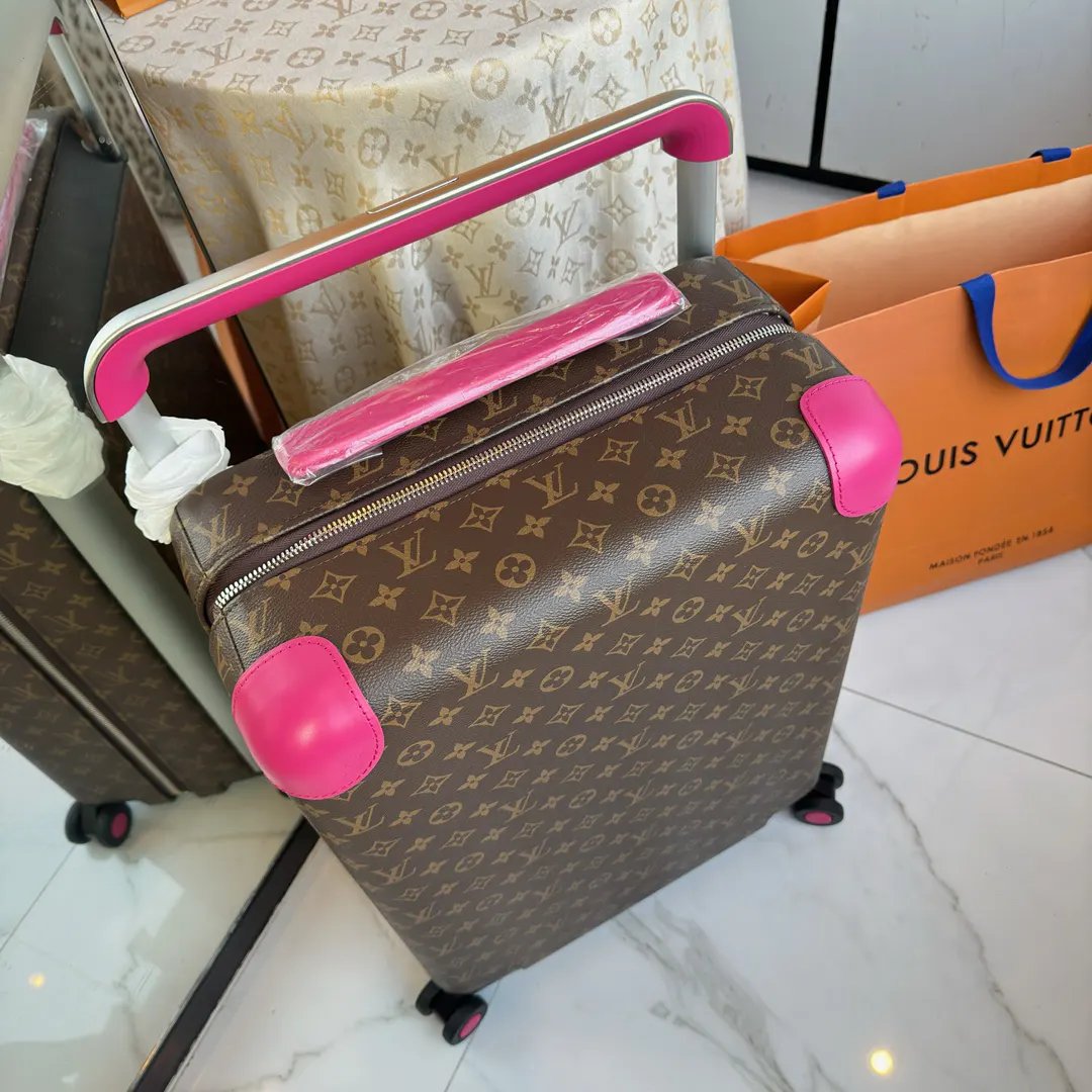 LV 棕色 老花 帆布 ｜ 版 登机行李箱 四轮 旅行拉杆款 轻便出行款