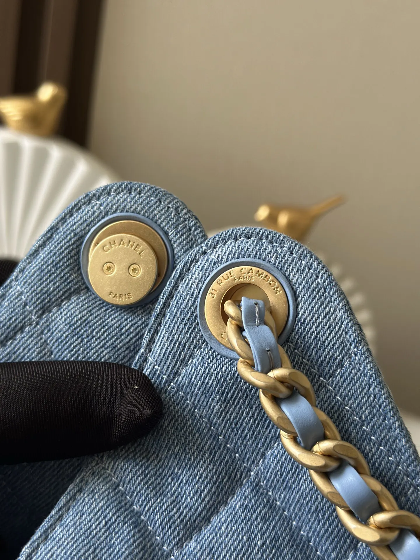 Chanel Blue Hobo Shoulder Bag Vintage Leather Image 9 Chanel Blue Hobo Shoulder Bag Vintage Leather Image 9