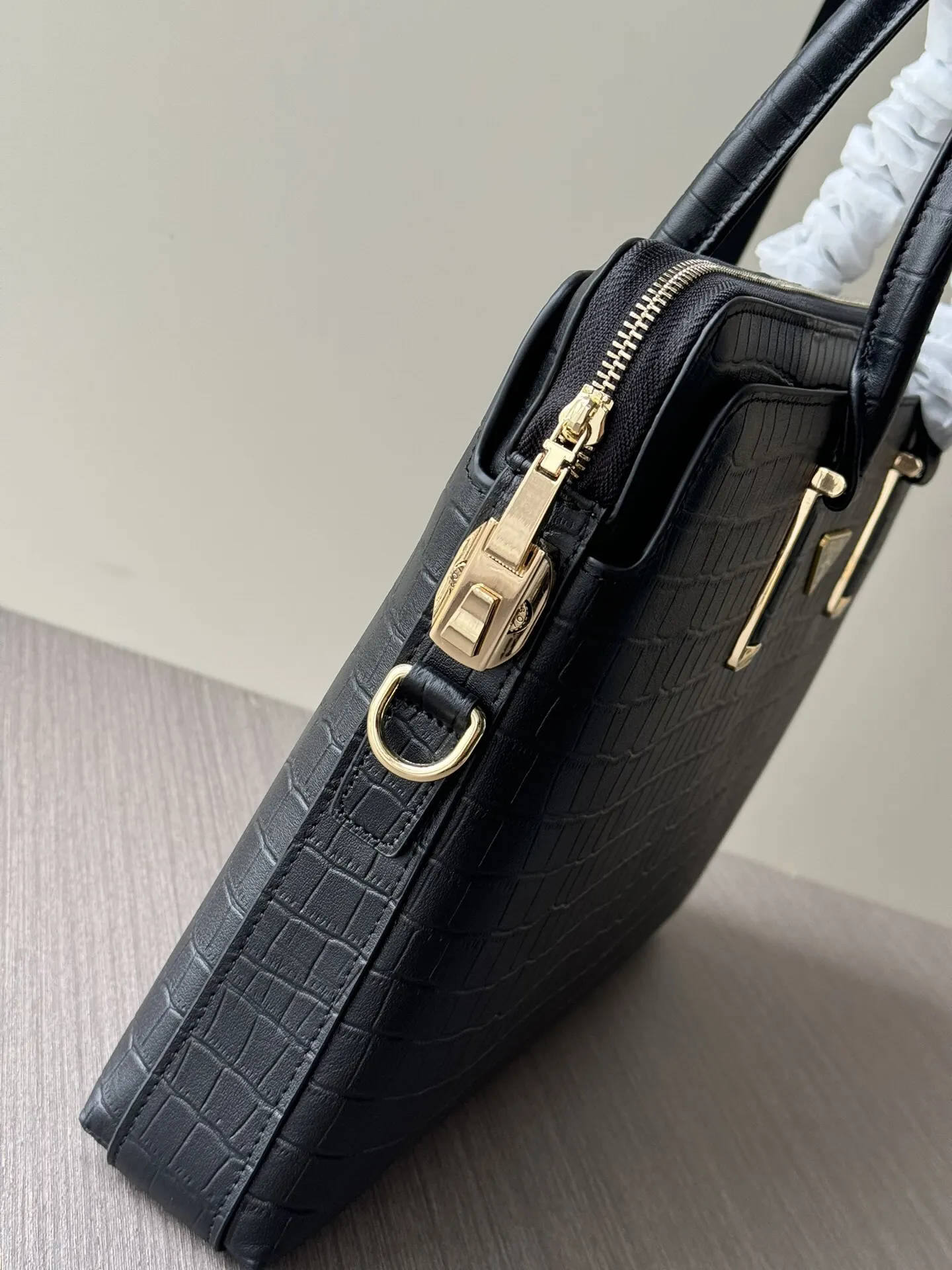 Prada 黑色 小牛皮 公文包 商務通勤款