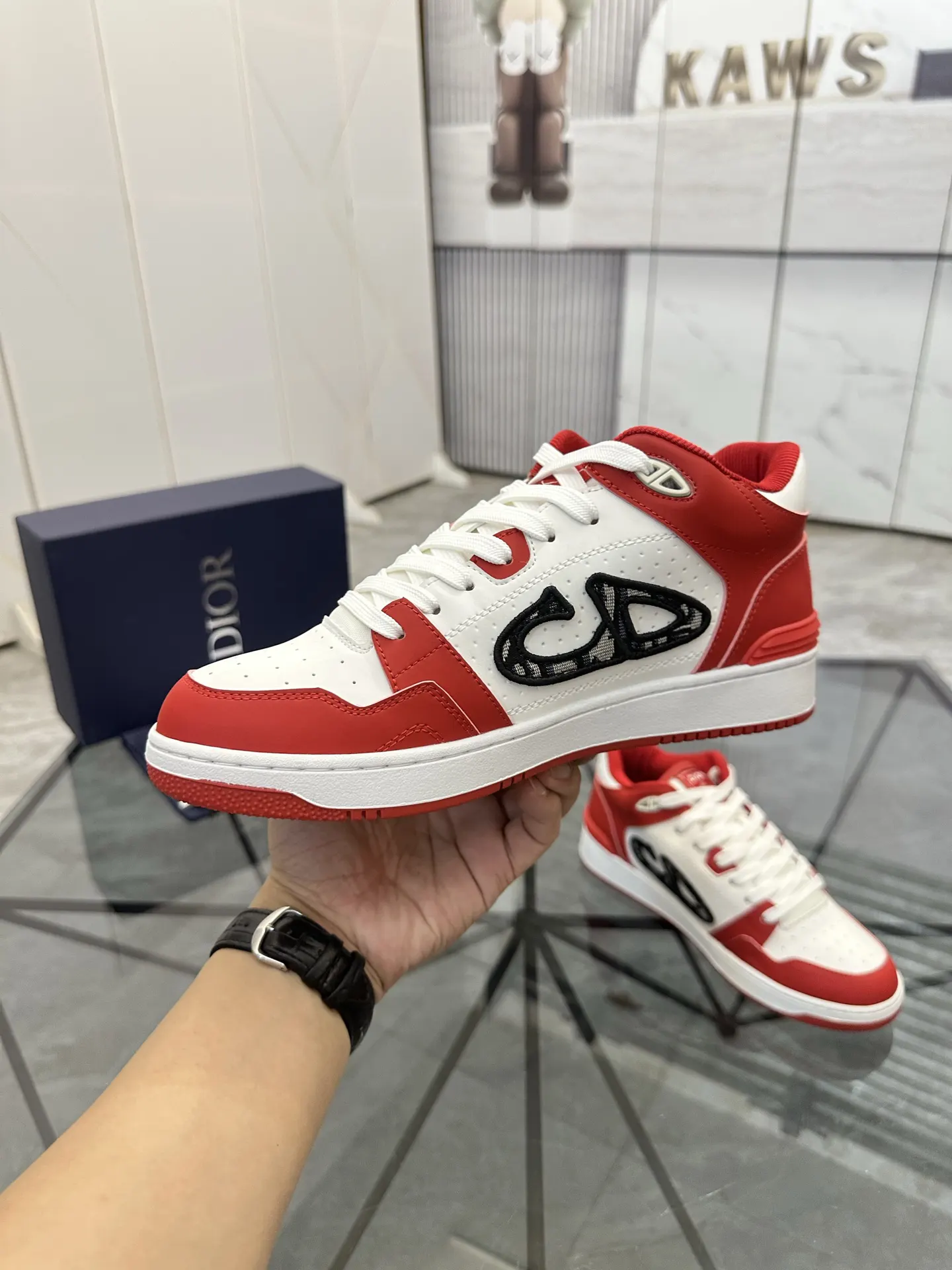 Dior B57 Red/White Leather Sneakers Image 7 Dior B57 Red/White Leather Sneakers Image 7