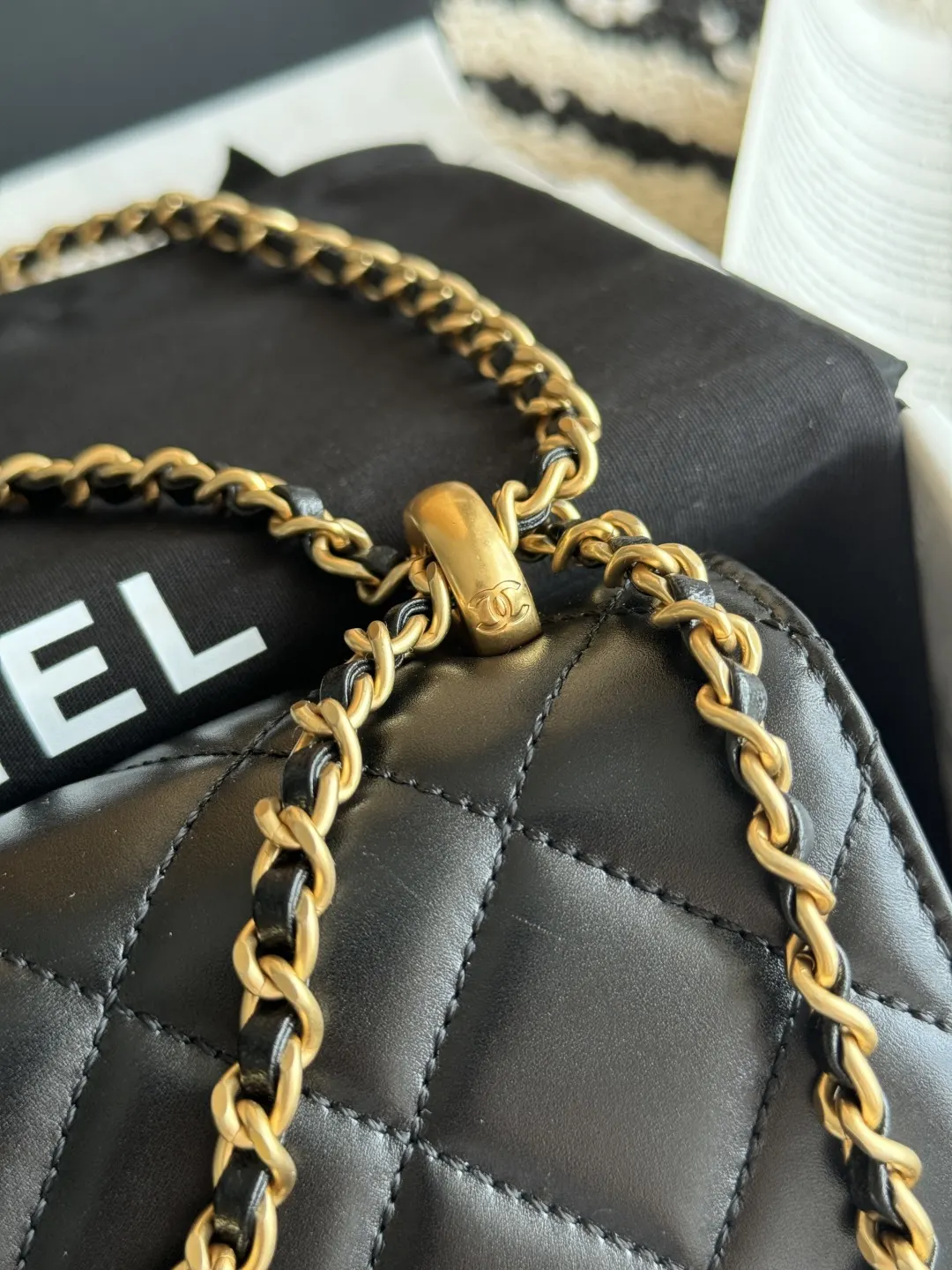 Gold Chain Bag Leather