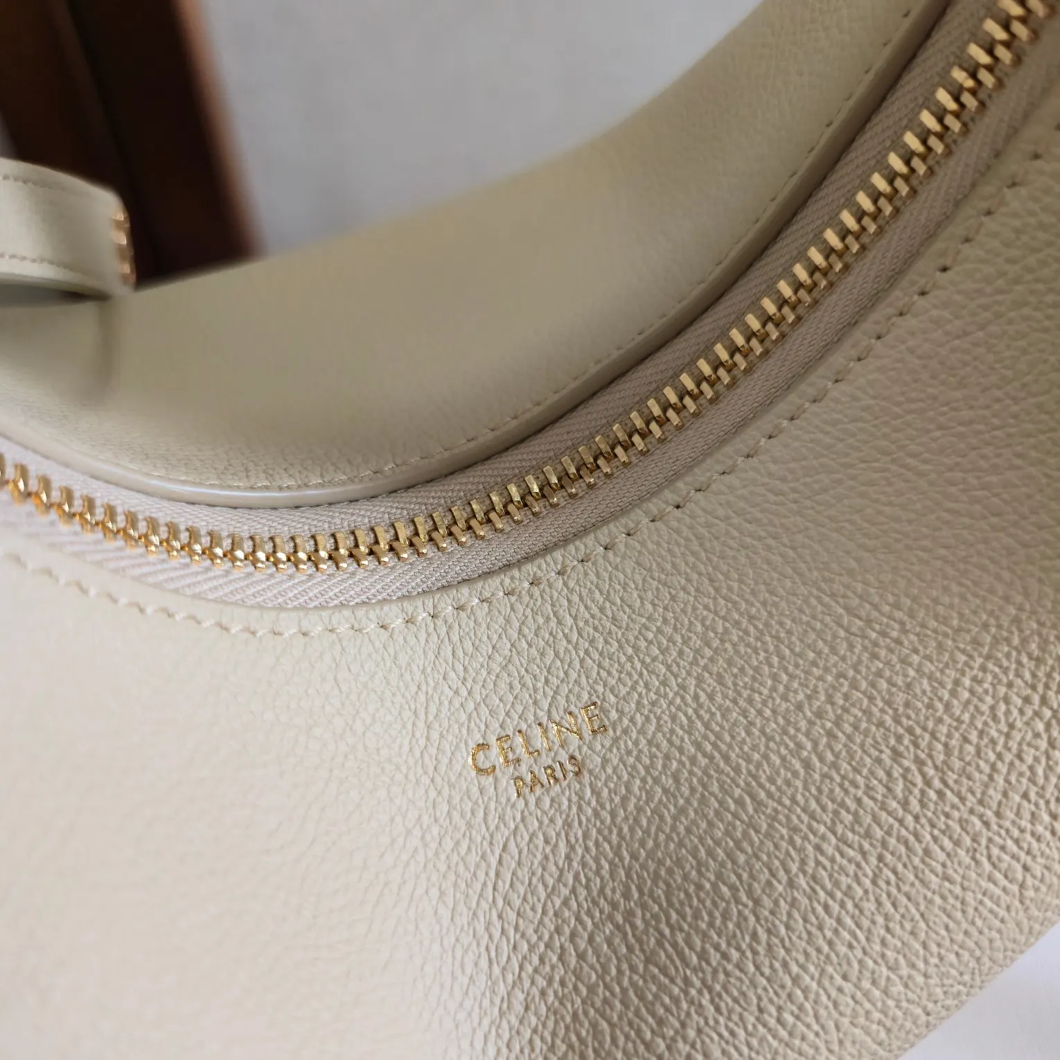 Beige Crossbody Bag Commuter Lightweight Leather