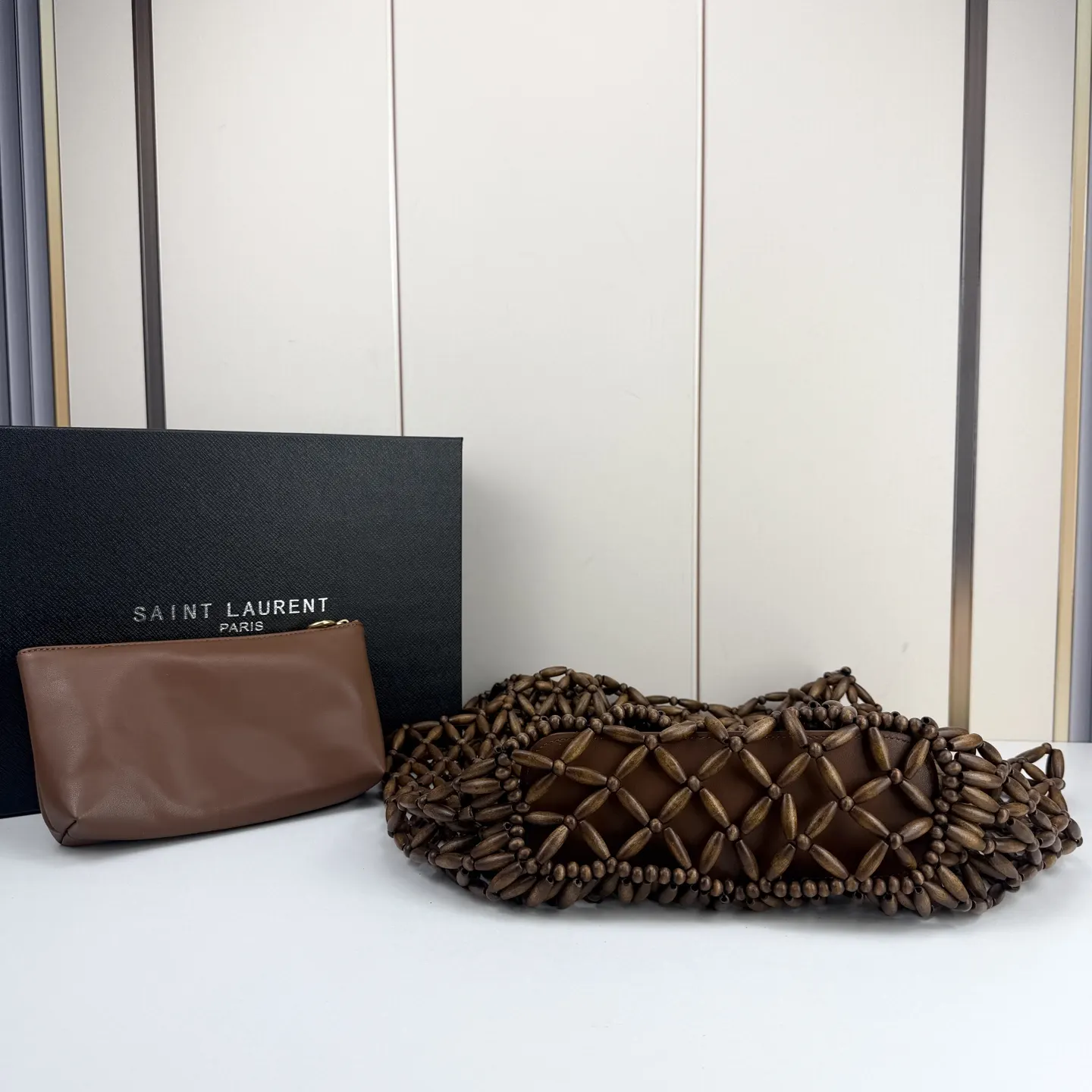 YSL 高 玩的也太花了吧 ICARE居然新推木珠款 托特包 大容量托特款