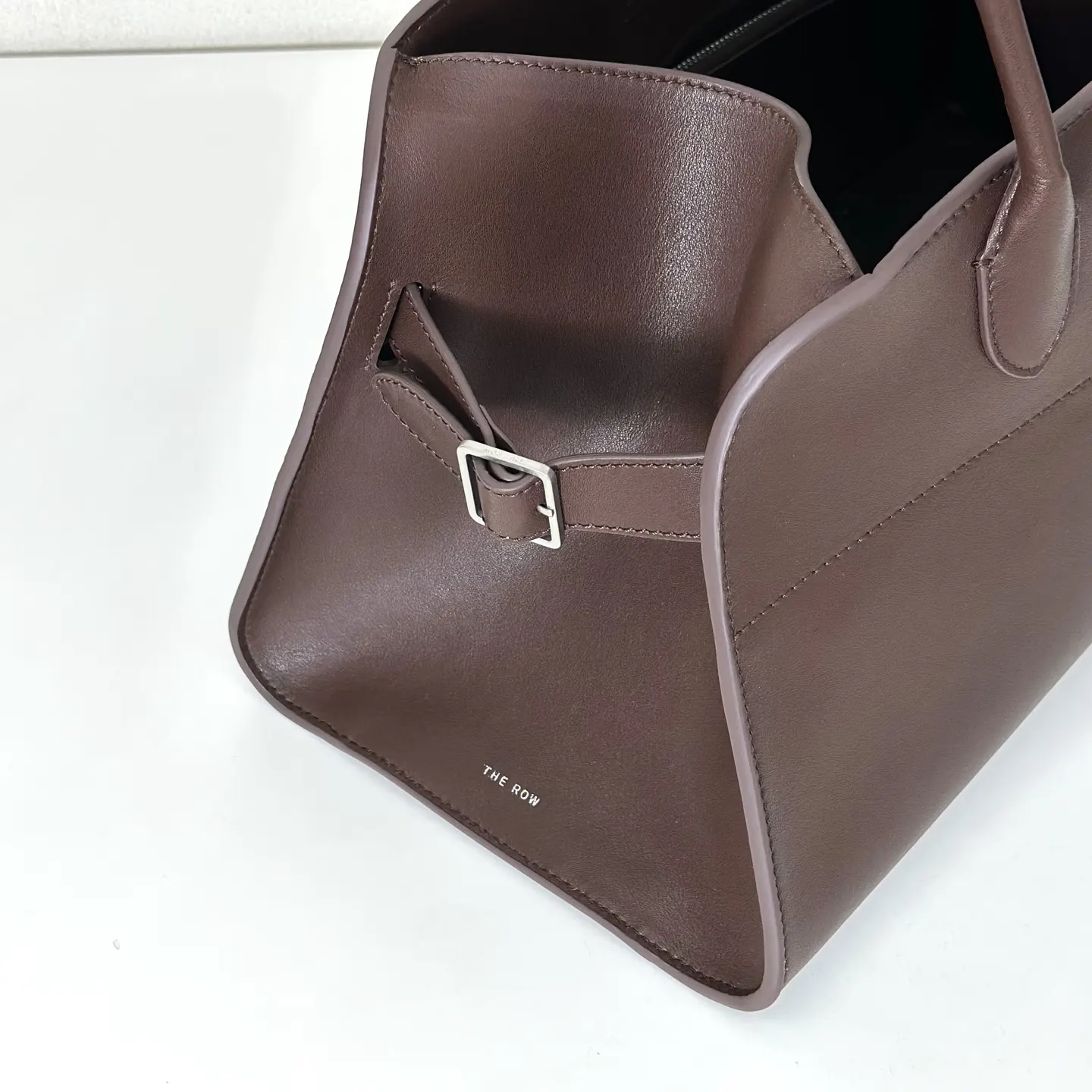羊皮 Margaux Shoulder 啡棕平纹 托特包 大容量托特款