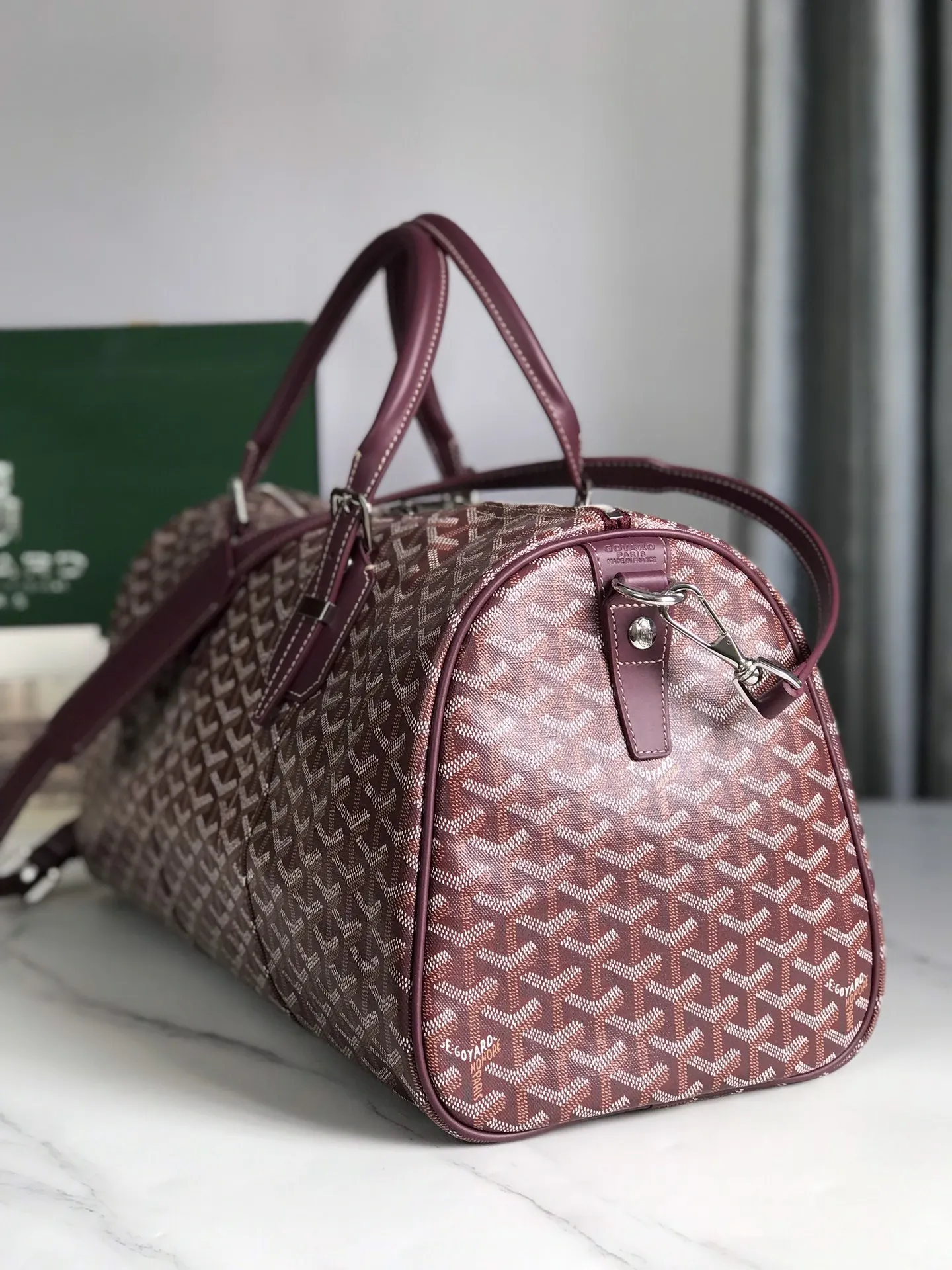 Goyard 深藍 酒紅 小牛皮 旅行袋 大容量旅行款