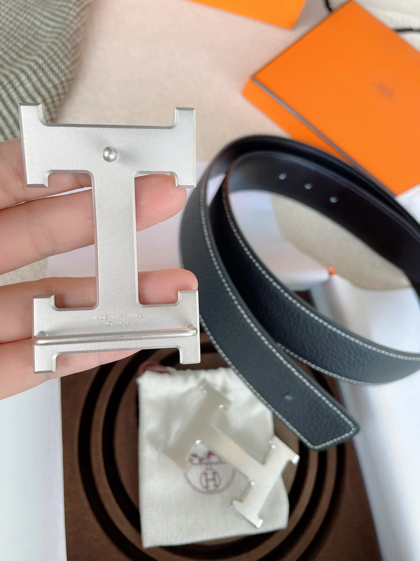 Hermès Togo牛皮 腰带 精致配饰