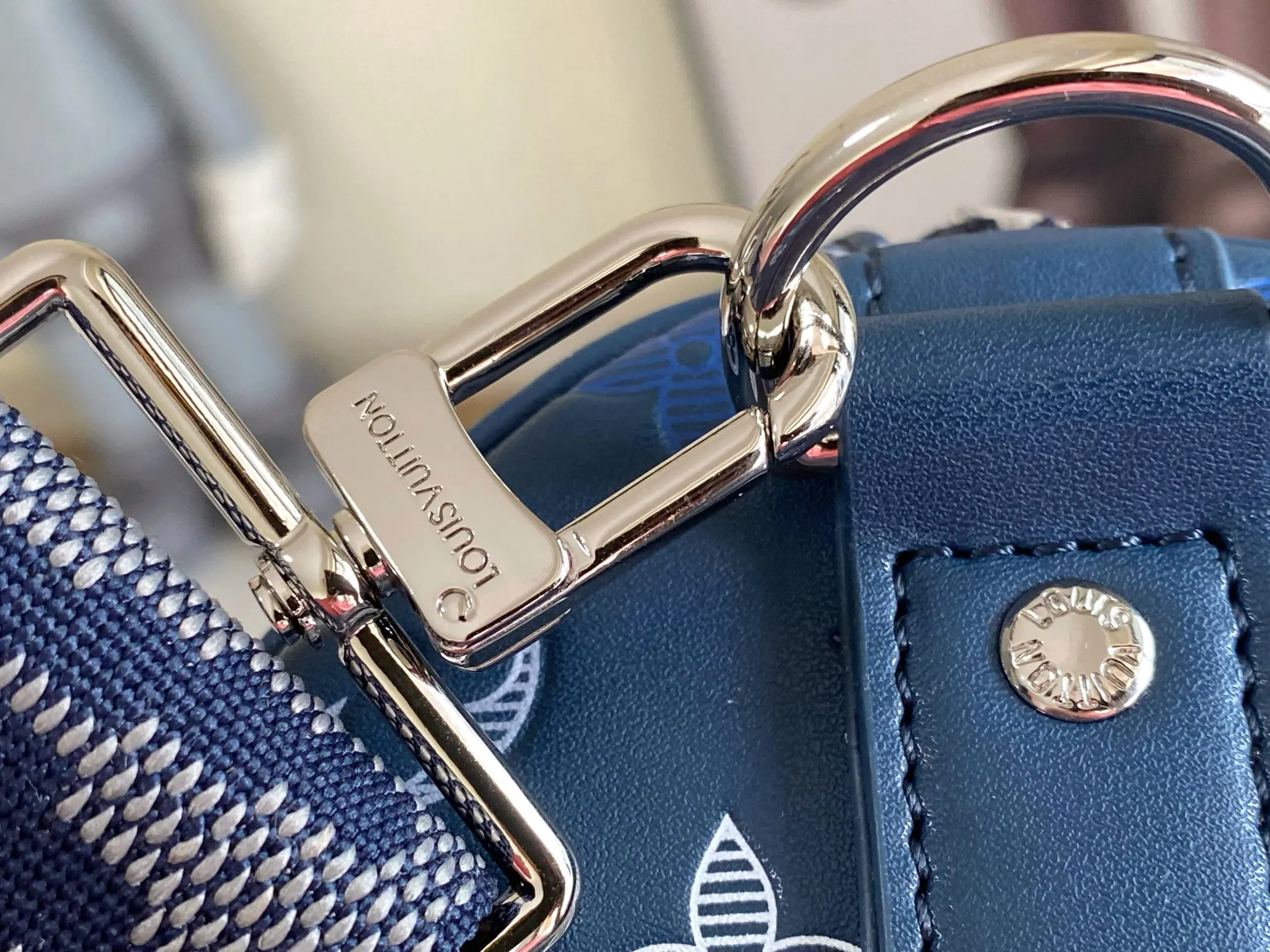 LV Keepall 蓝色 牛皮 旅行包 大容量旅行款
