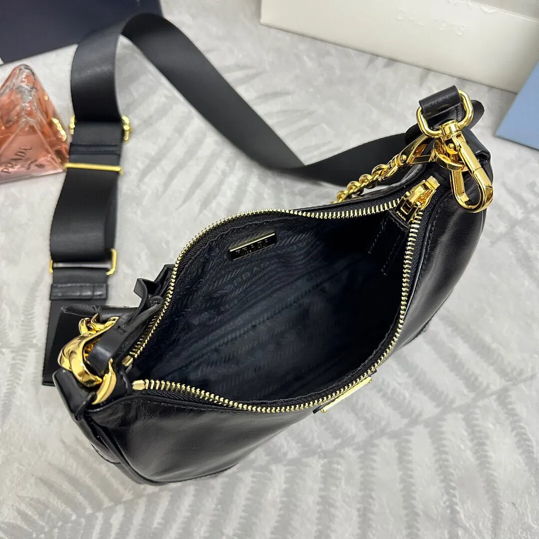 Prada Re-Nylon 黑色 链条Hobo腋下包 小包组合