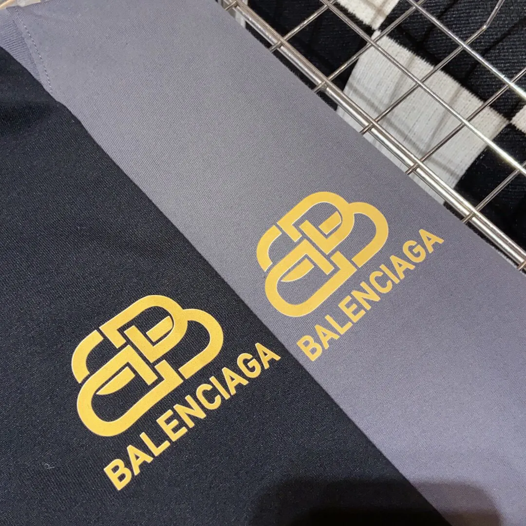 Balenciaga Black Logo Letter Short Sleeve T-Shirt Street