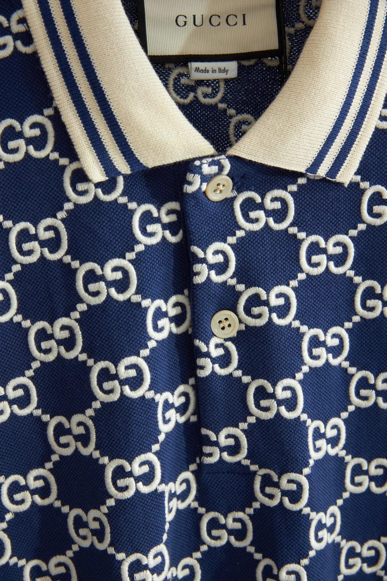 Gucci Double G 蓝色 刺绣 T恤
