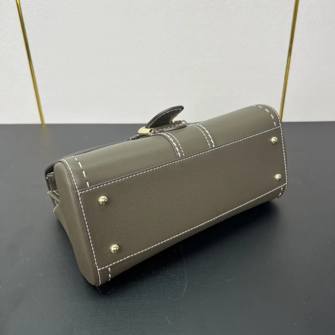 Delvaux 焦糖色 小牛皮 手提包 通勤手提款