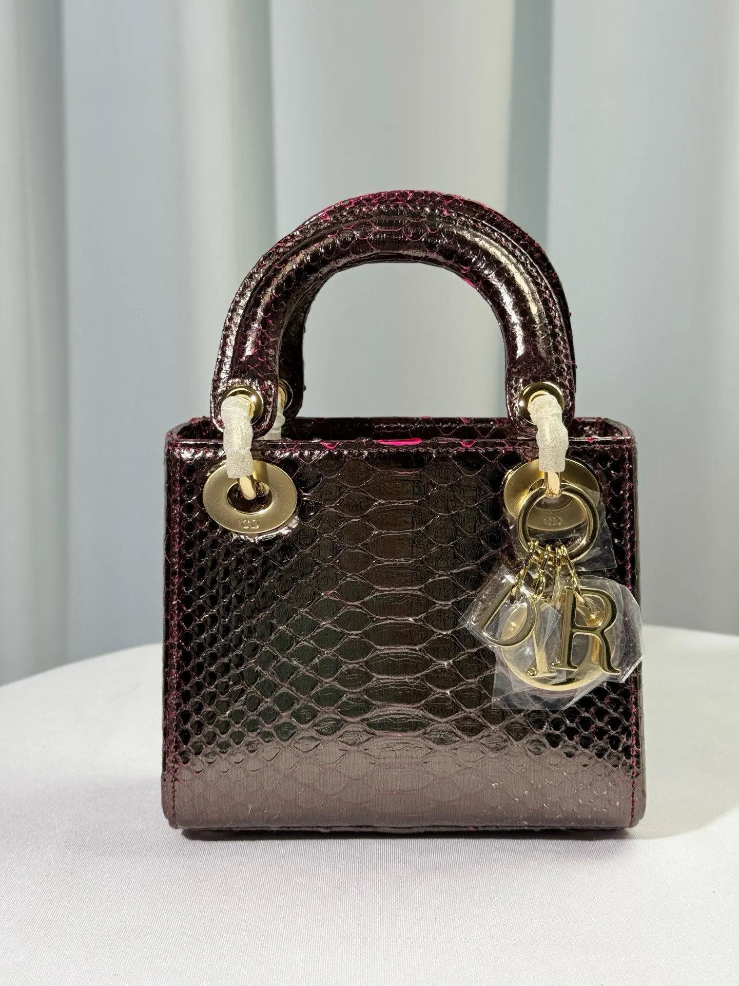 Dior Lady Dior Brown Wool Handbag