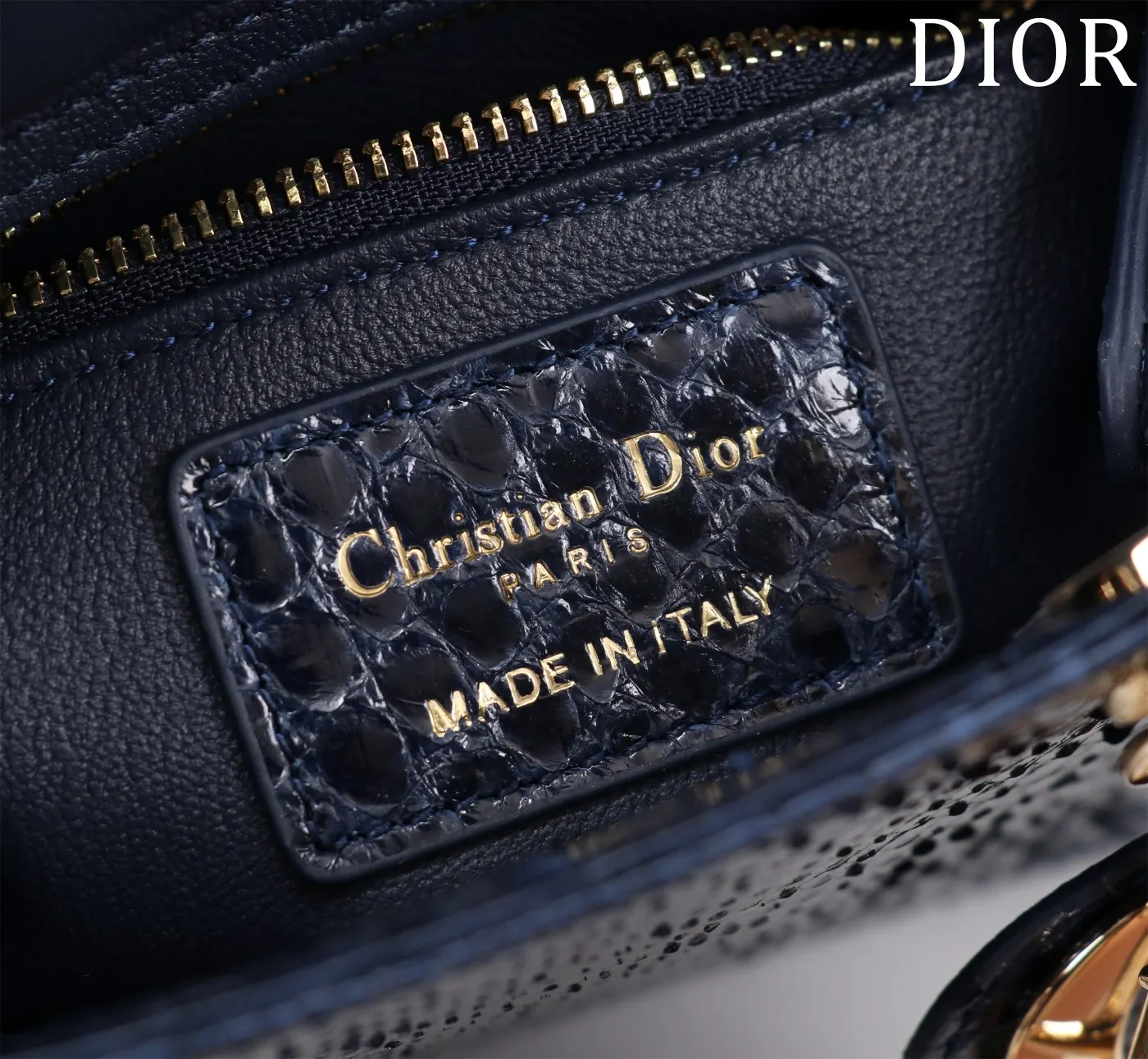 Dior Lady Dior Lady 蓝色藤格纹手提斜挎包 红底