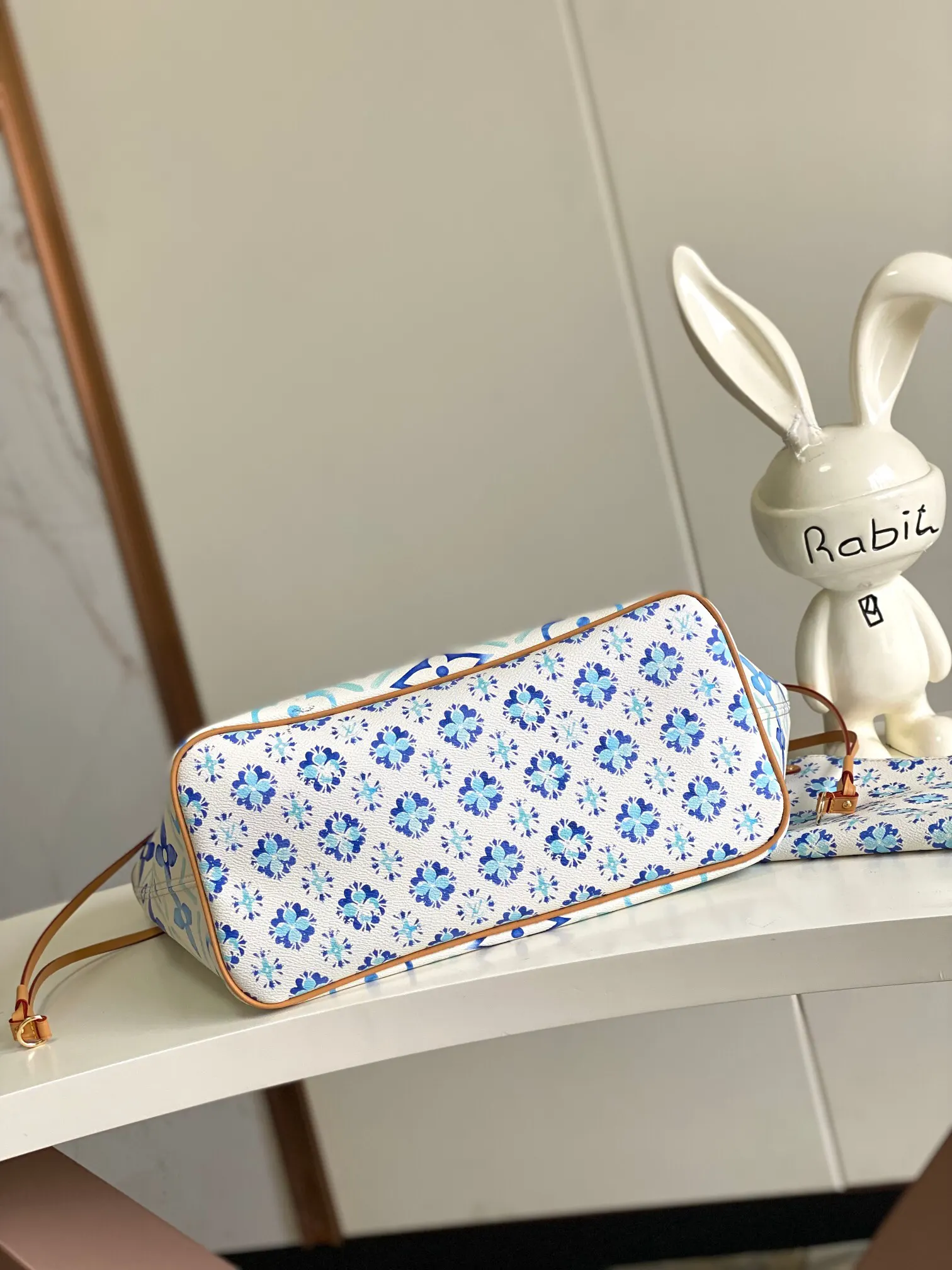 LV Neverfull 藍色 紅色 帆布 托特包 大容量托特款