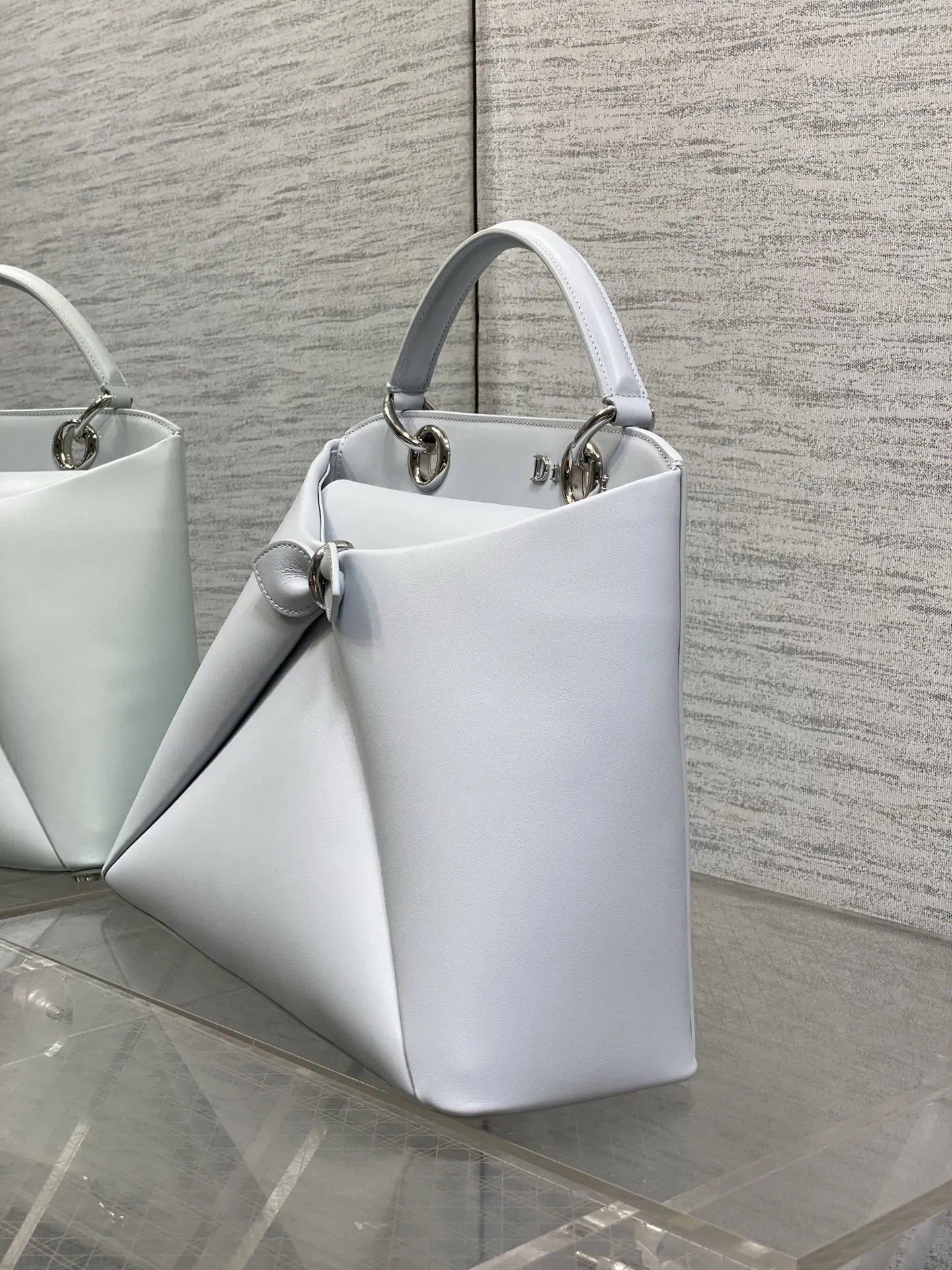 Dior Lady Dior 灰色手提斜挎包 格纹款