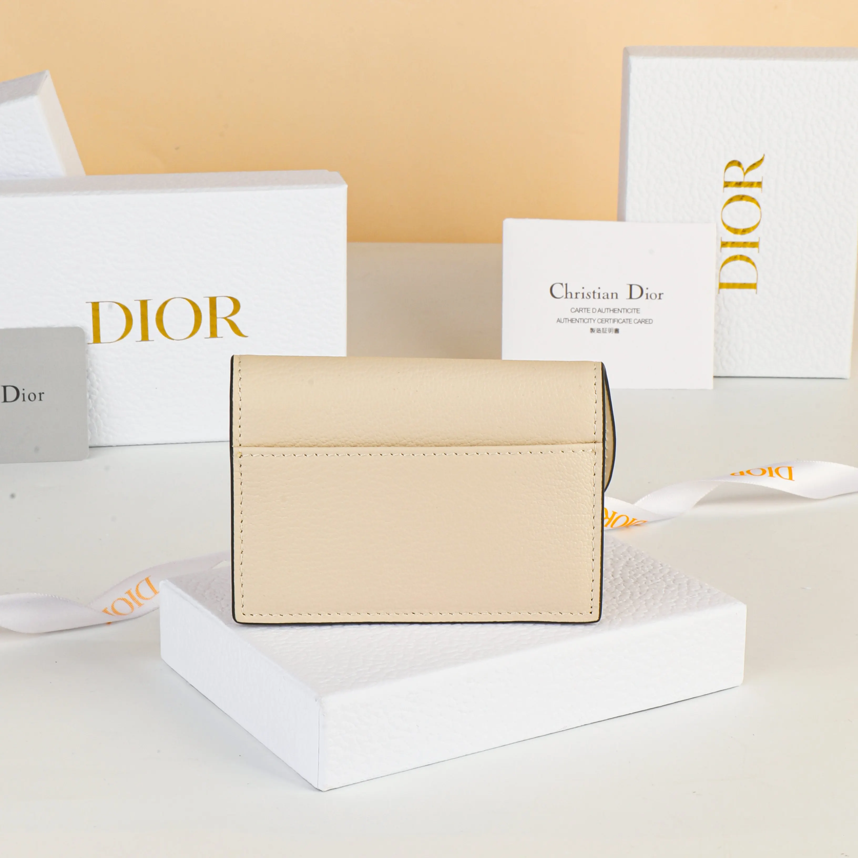Dior Saddle 米色 皮革 钱包