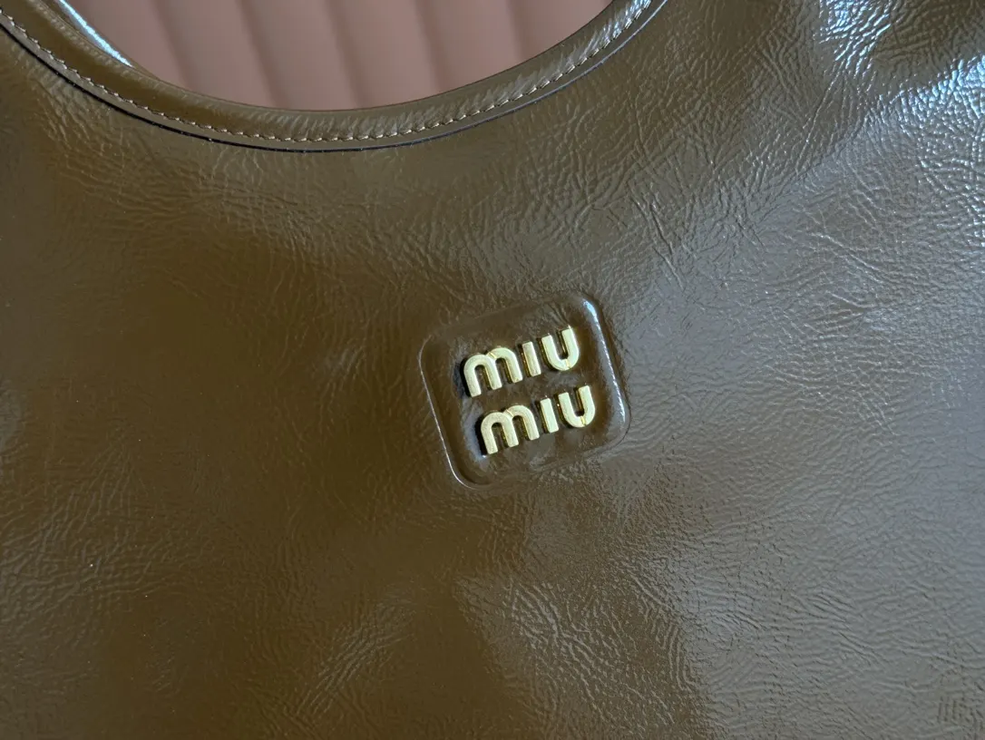 Miu 金色 牛皮 托特包 大容量托特款