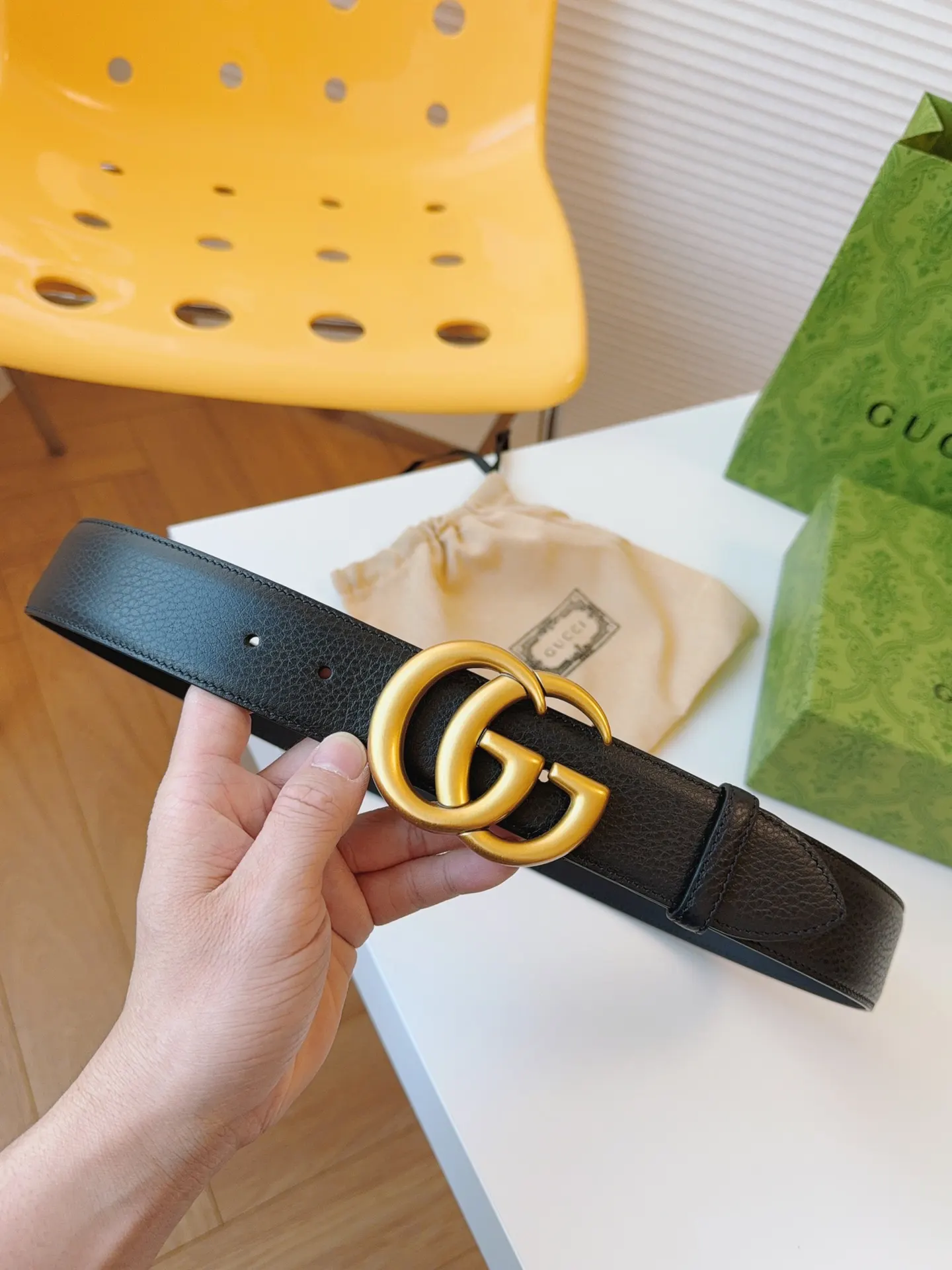 Gucci Marmont Double G Buckle Cowhide Sided Belt Image 4 Gucci Marmont Double G Buckle Cowhide Sided Belt Image 4