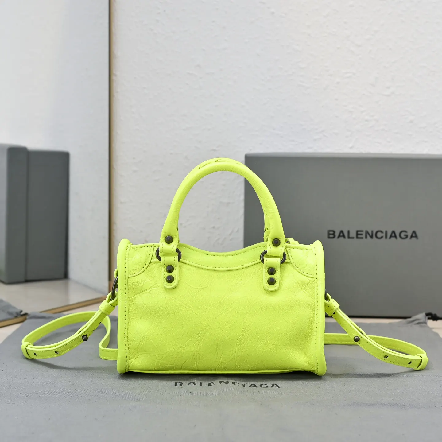 Balenciaga City Le 荧光绿 手提包 经典手提