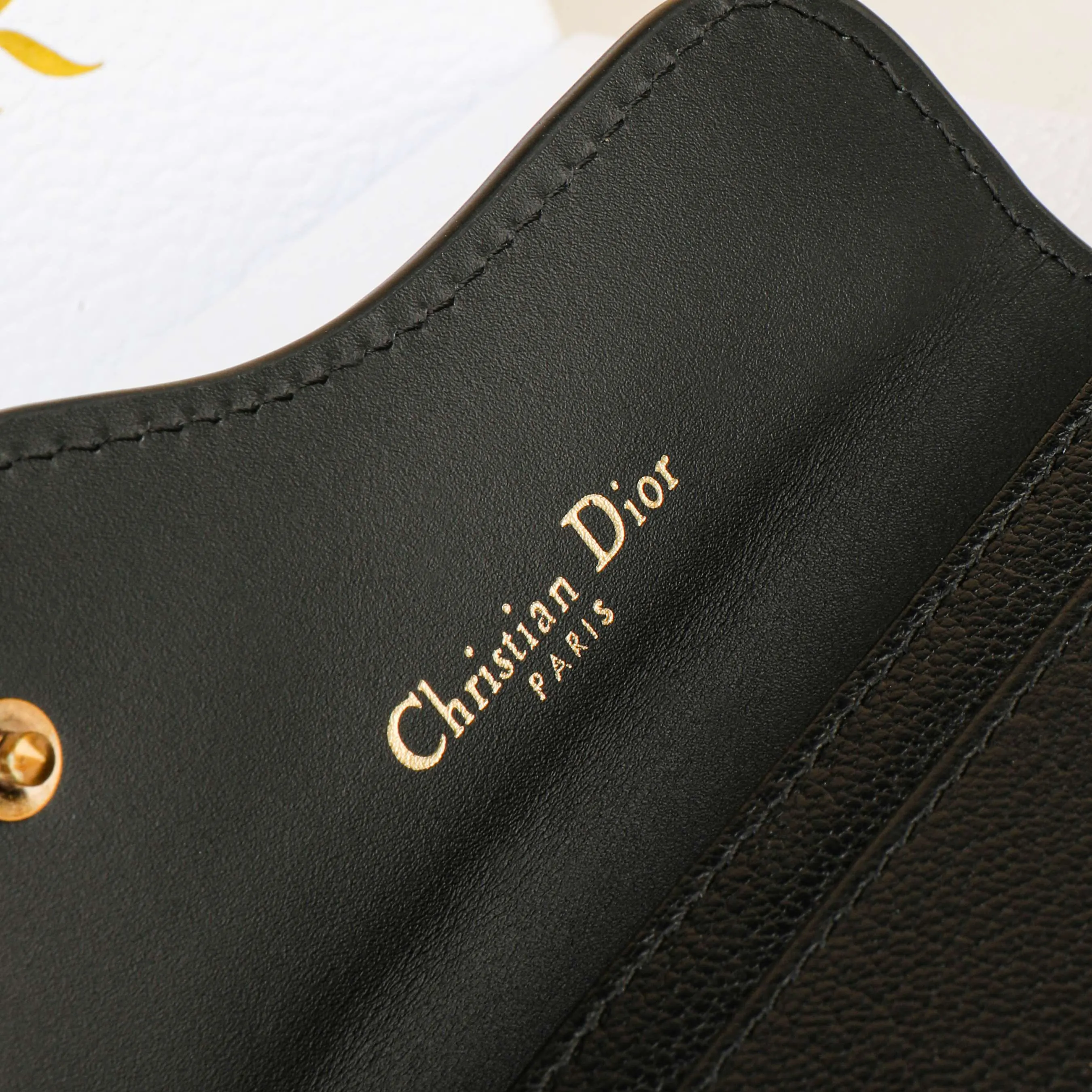 Dior Saddle 黑色 皮革 钱包