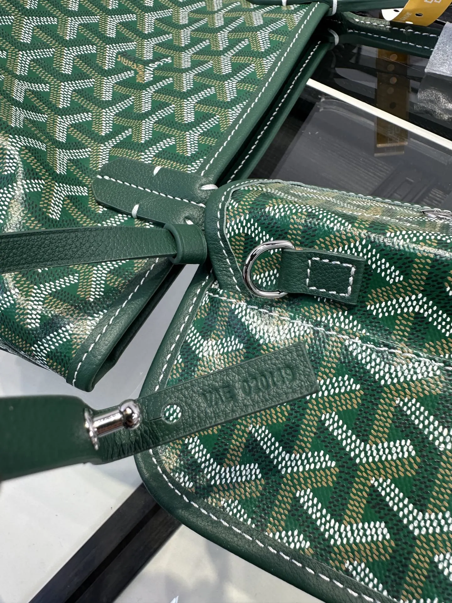 Goyard Green Tote Bag Leather