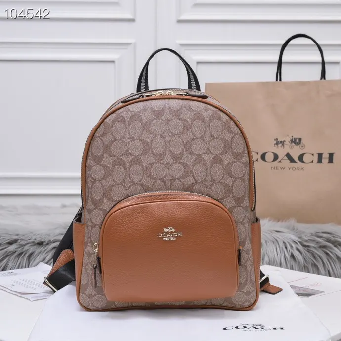 Coach 拼色 經典 經典标志C 雙肩包 实用雙肩款
