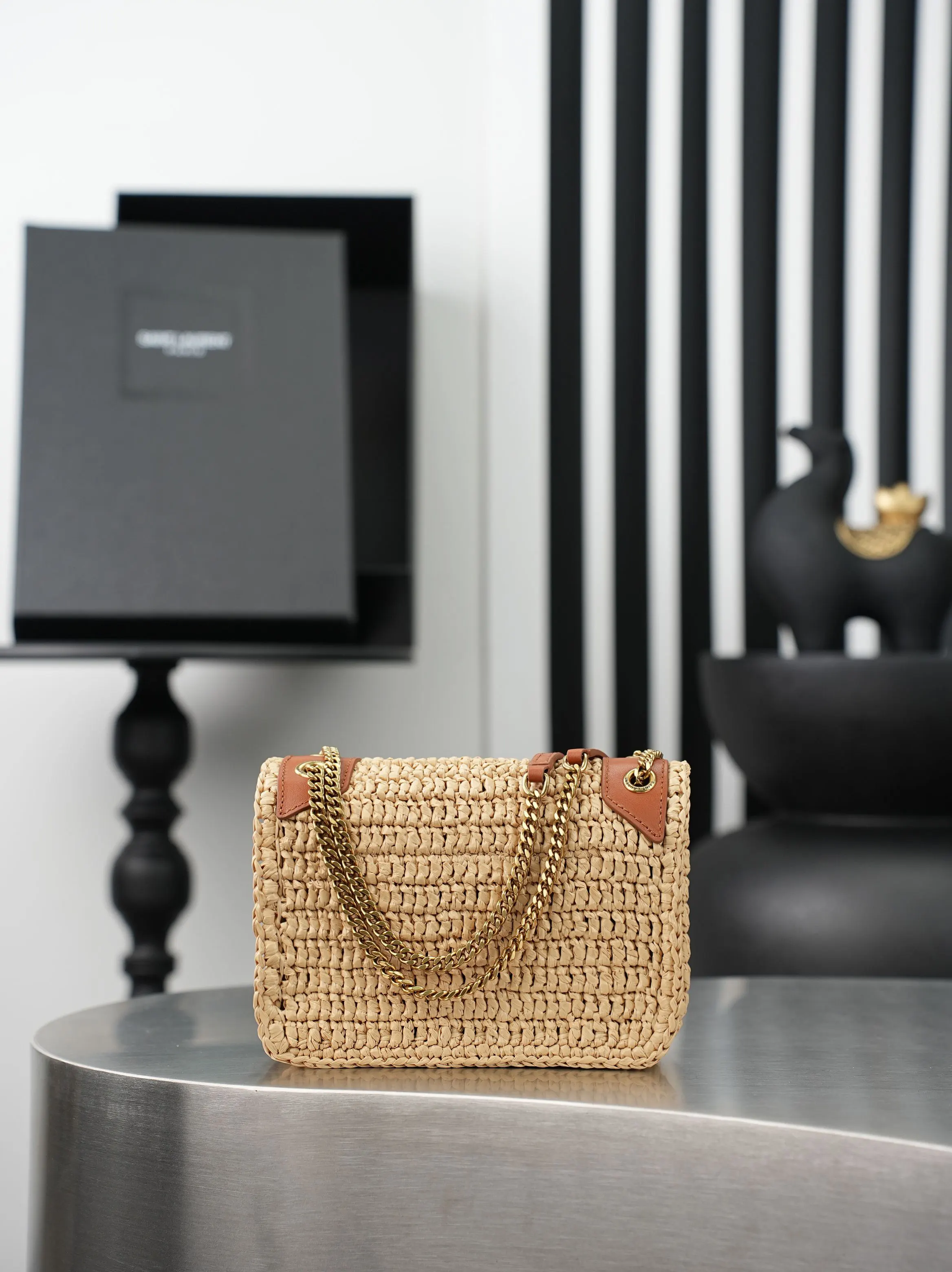 Brown Chain Bag Leather