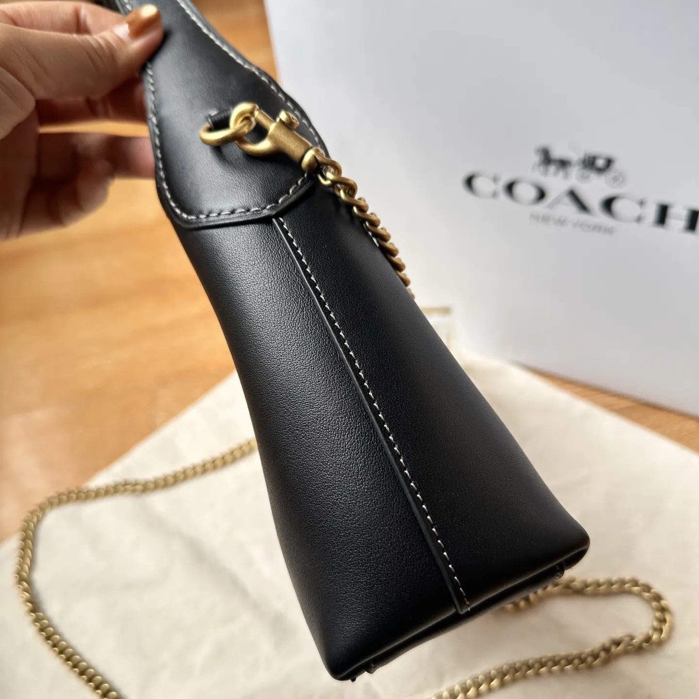 Black Hobo Shoulder Bag Vintage Leather