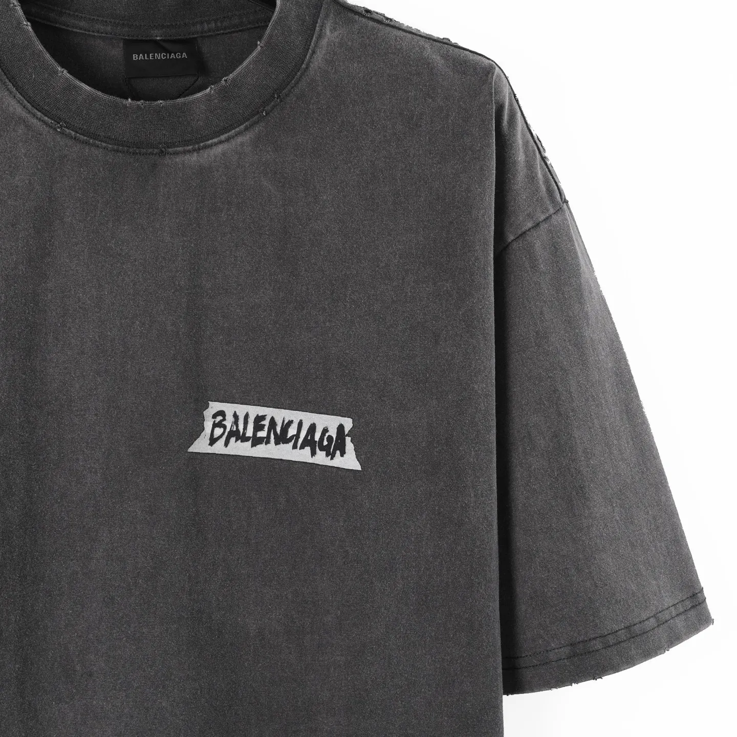 Balenciaga White Logo Short Sleeve T-Shirt Street