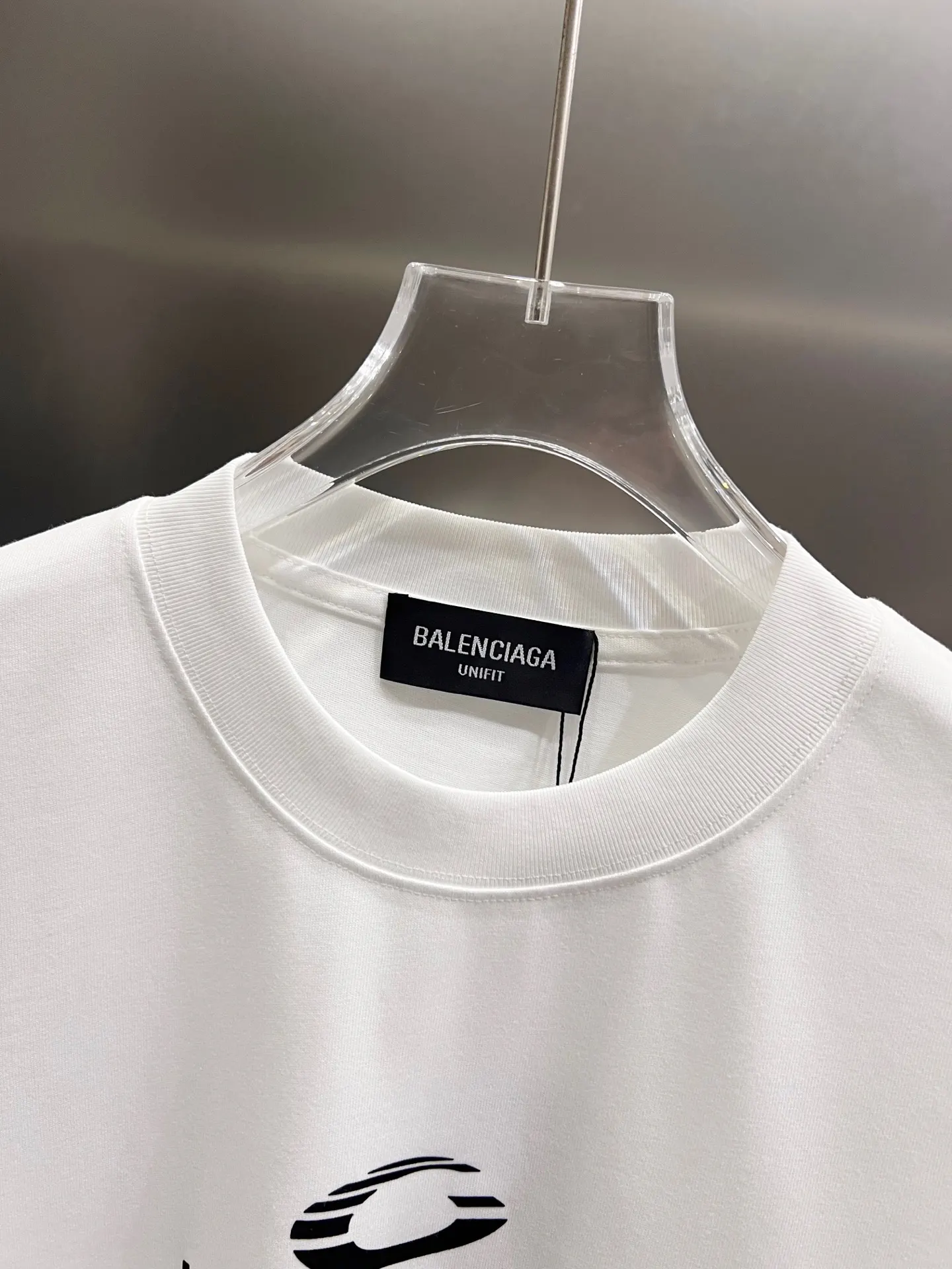 Balenciaga 紅色波浪標識圓領短袖T恤 白色