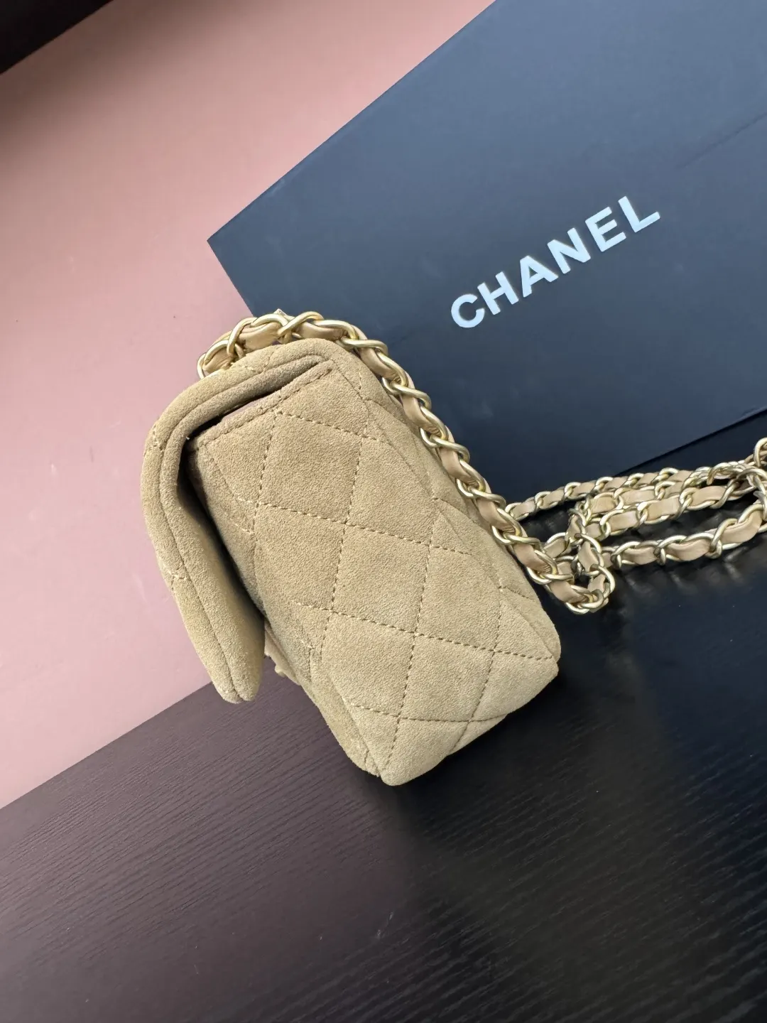 Chanel Suede Flap Chain Bag Shoulder and Crossbody Wear
